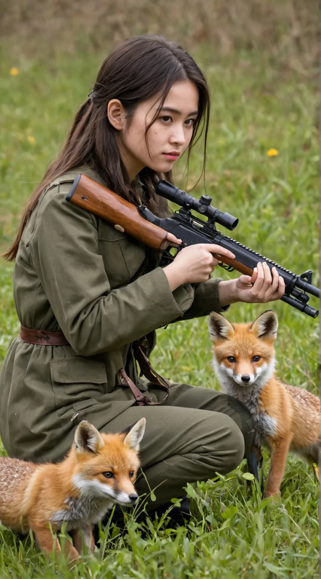 ai character: Crazy women background