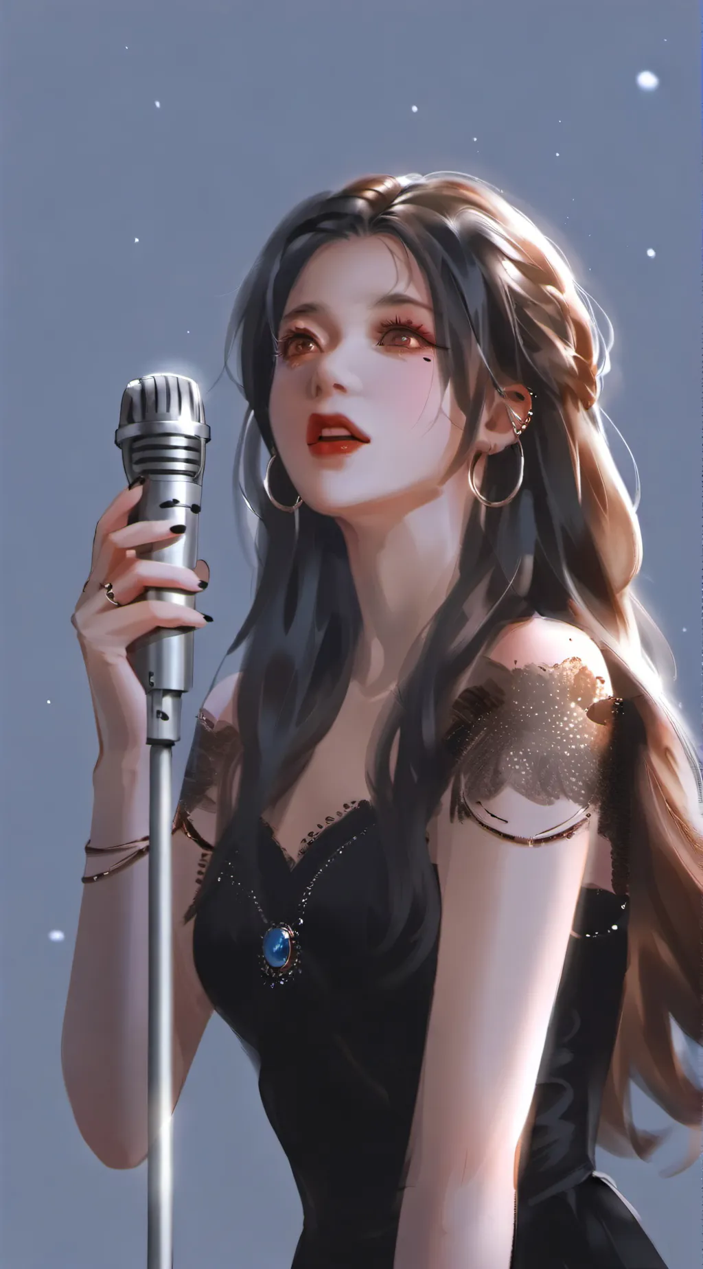 ai character: Singing girl background