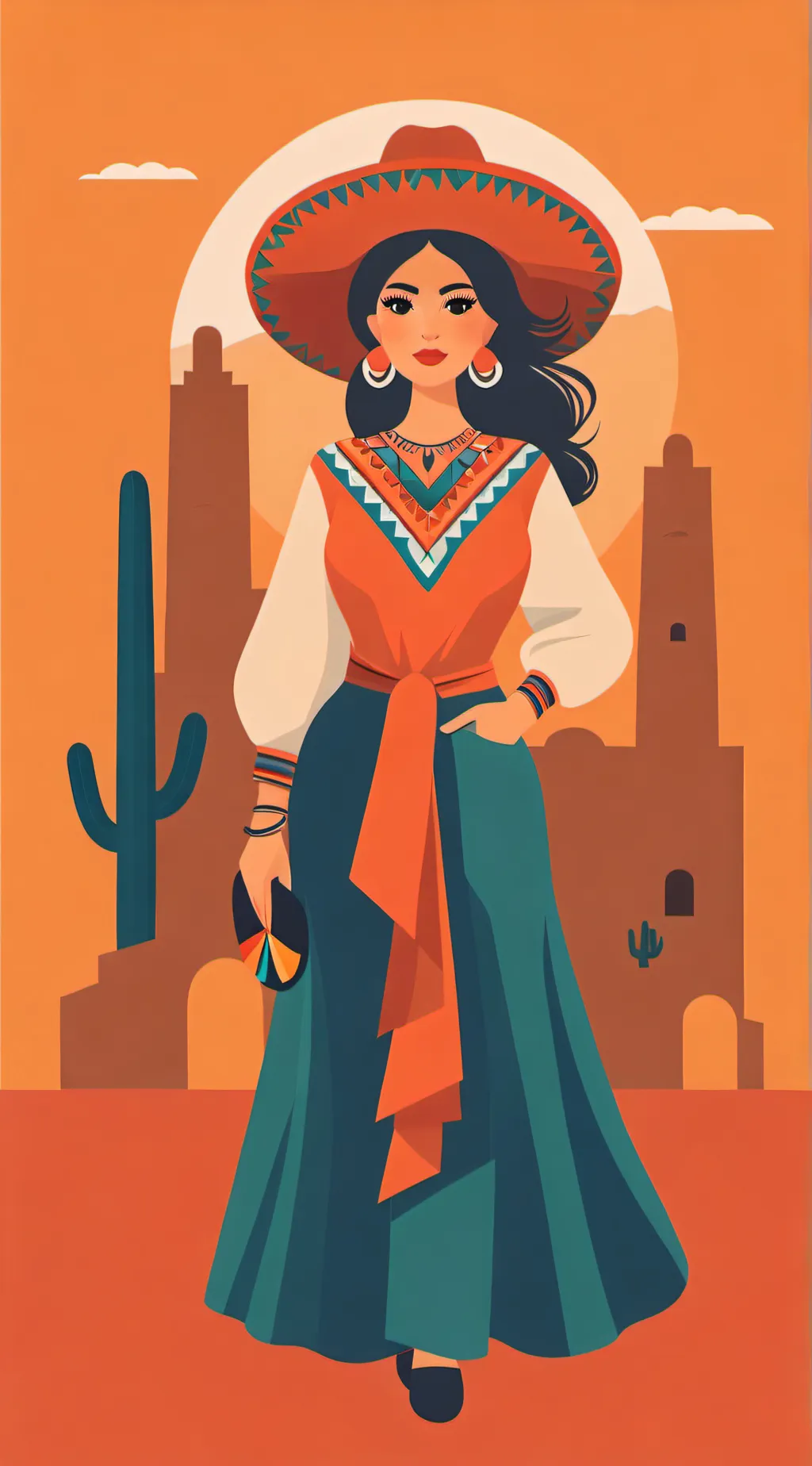 ai character: Mexican women background