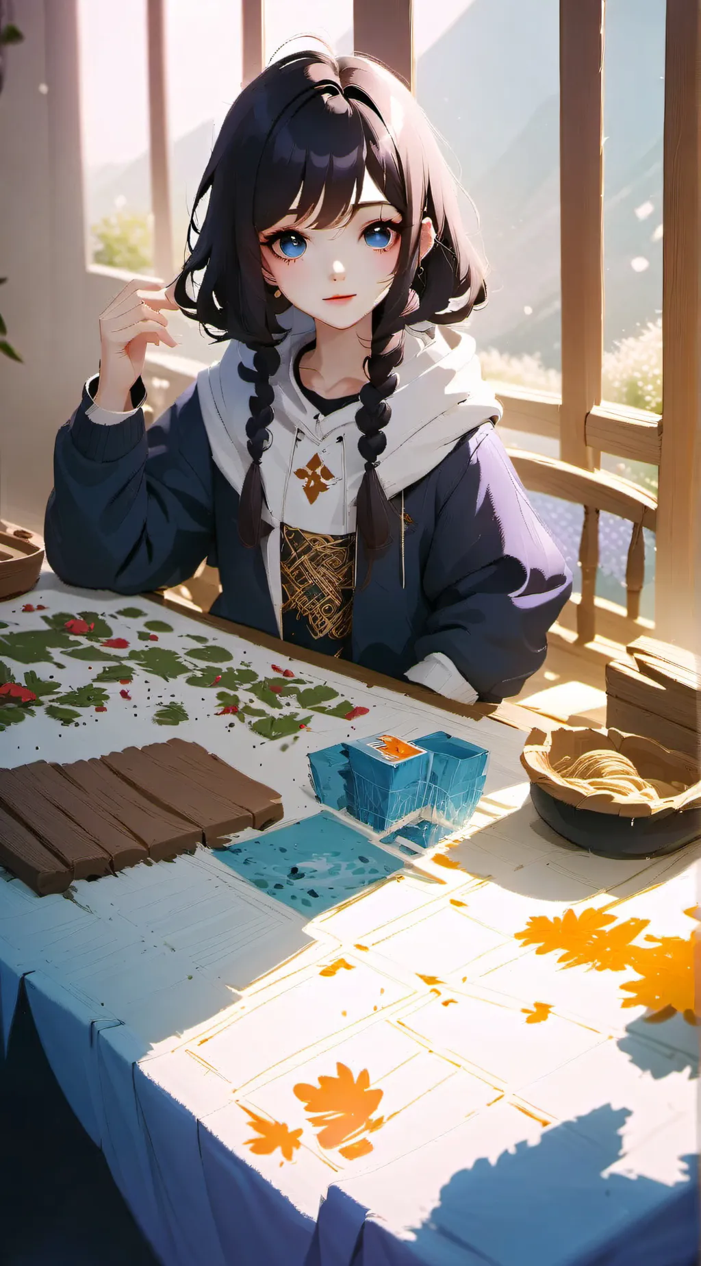 ai character: Akari  background