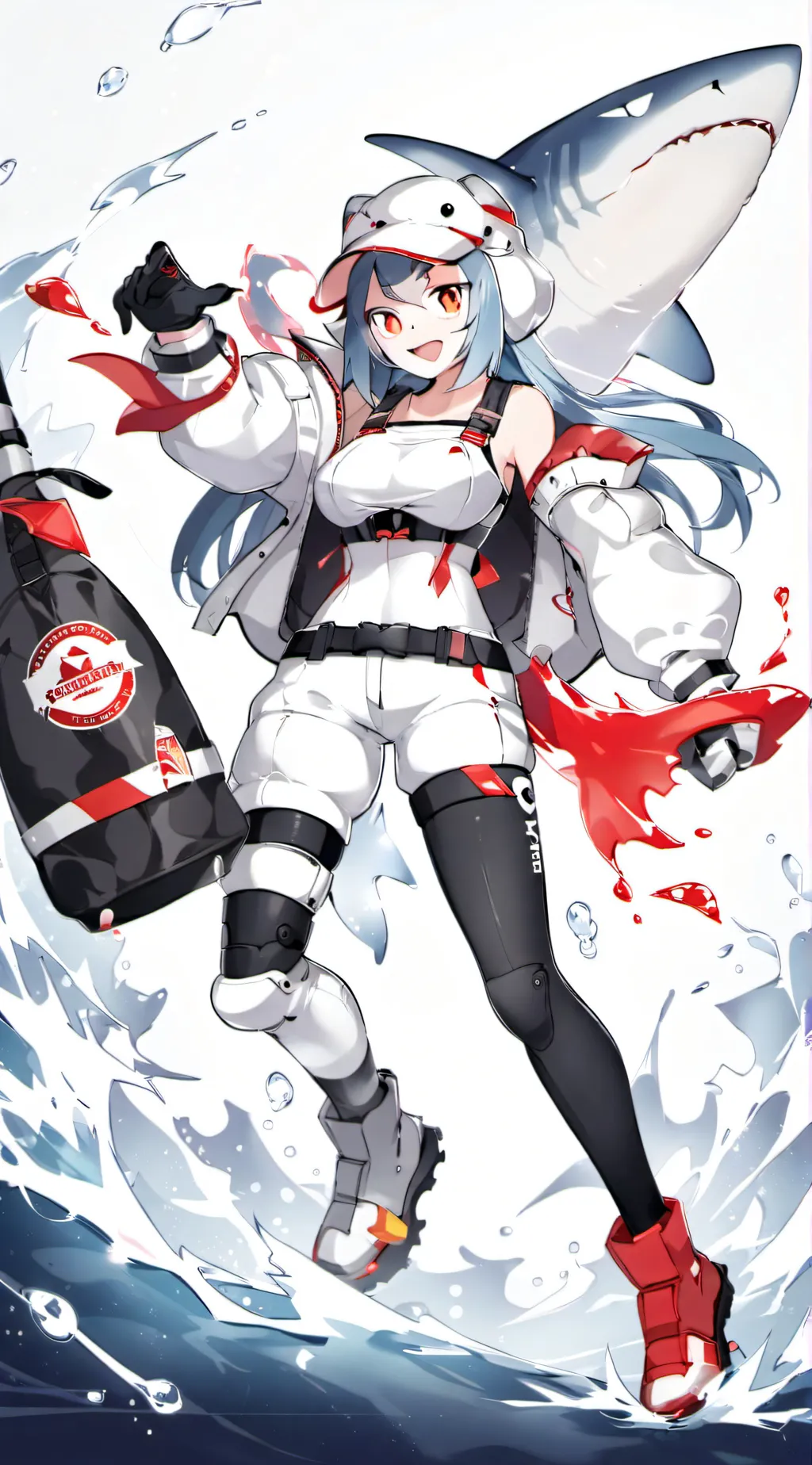 ai character: shark girl ￼ background