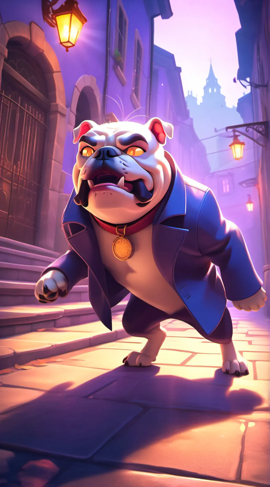 ai character: vampire dog day background