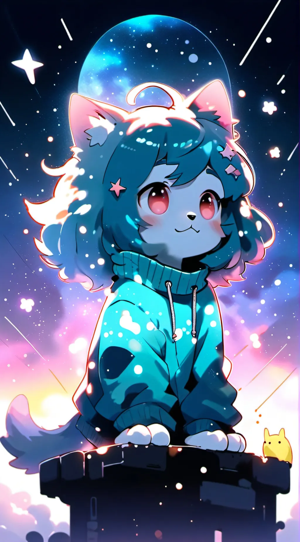 ai character: blue fox background