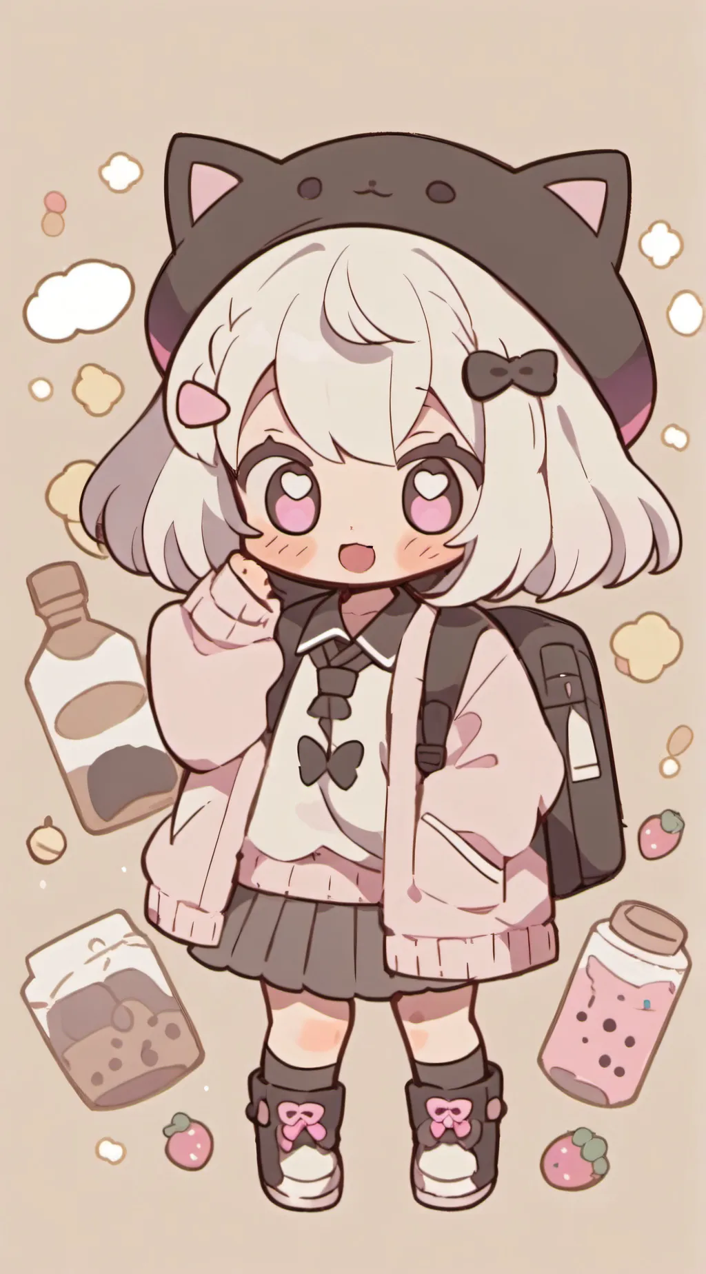 ai character: UwU cats background