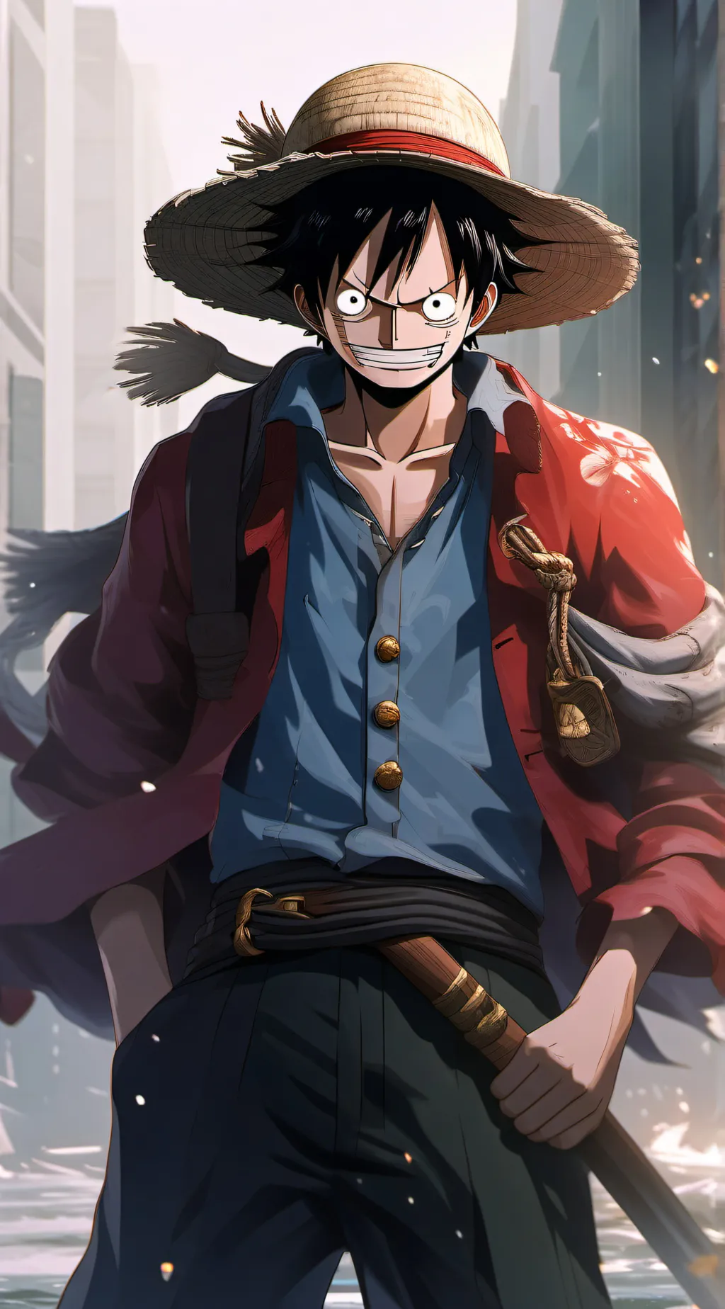 ai character: Monkey d luffy!!! background