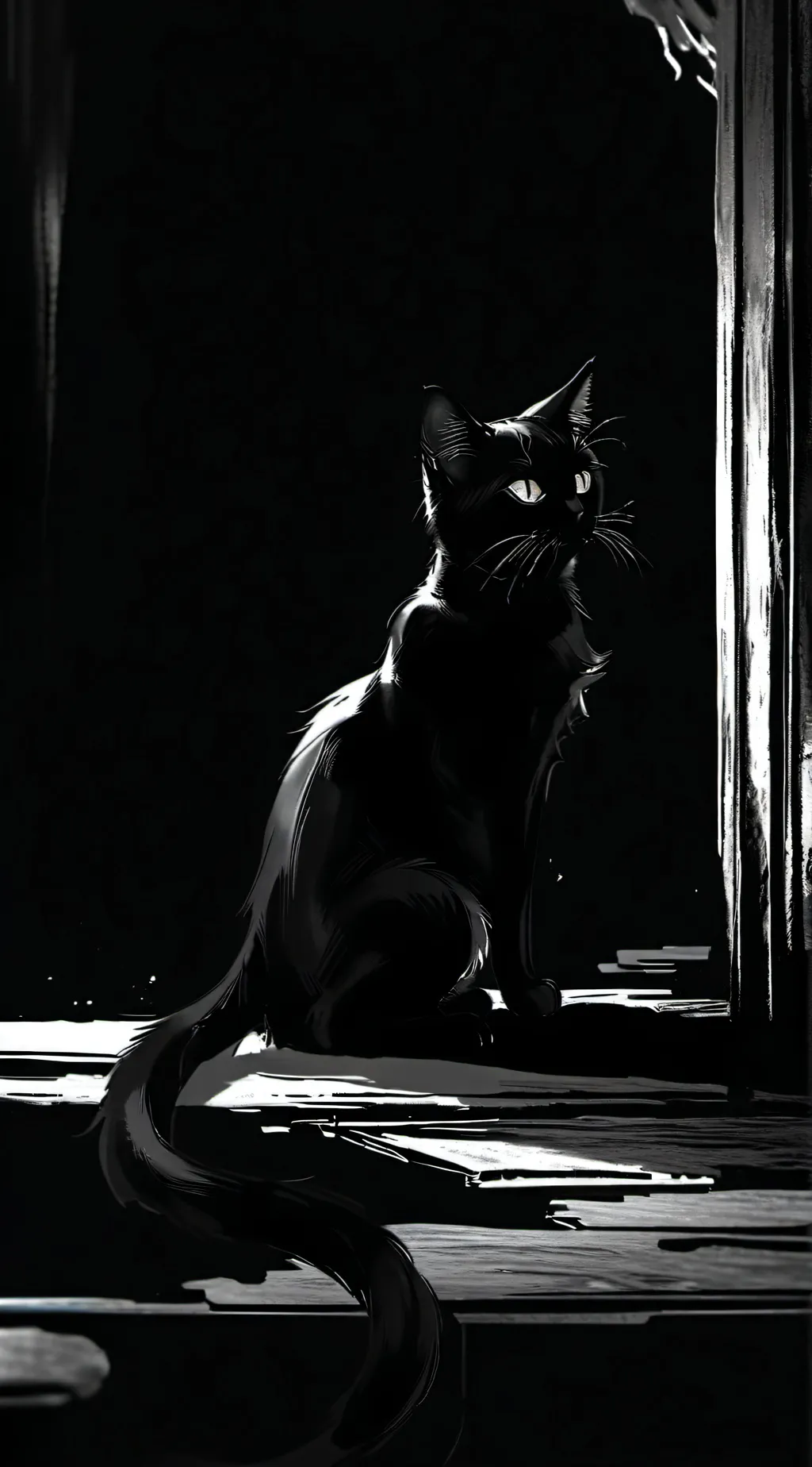 ai character: shadow cat background