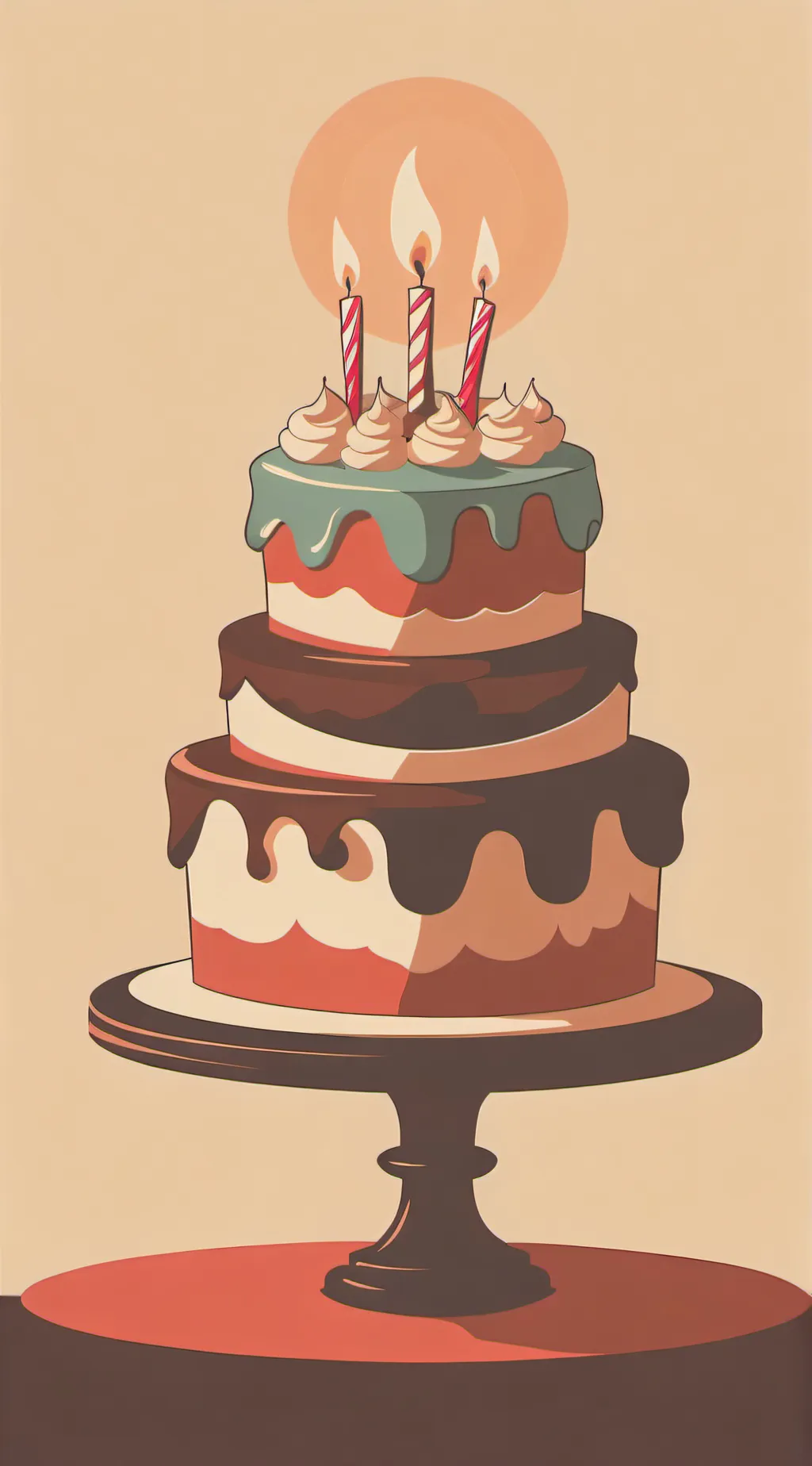 ai character: Birthday cake 🎂  background