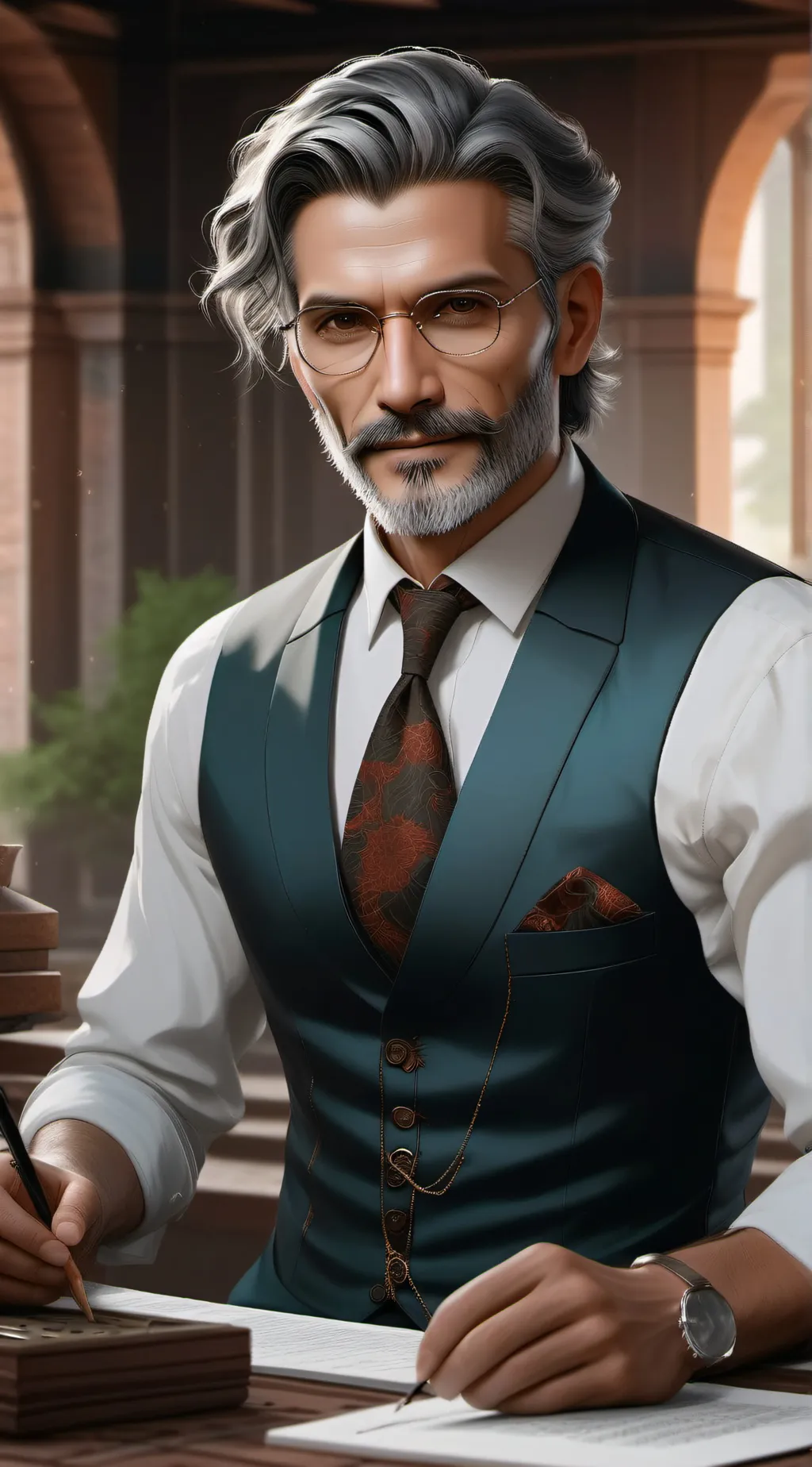 ai character: Adam Smith  background