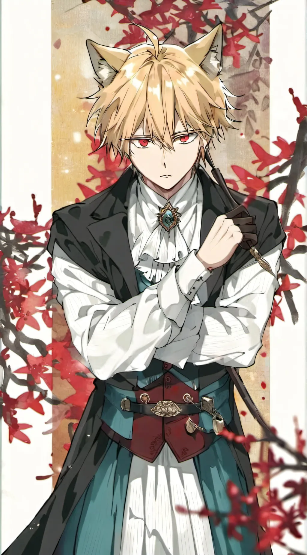 ai character: Bakugo wolf background