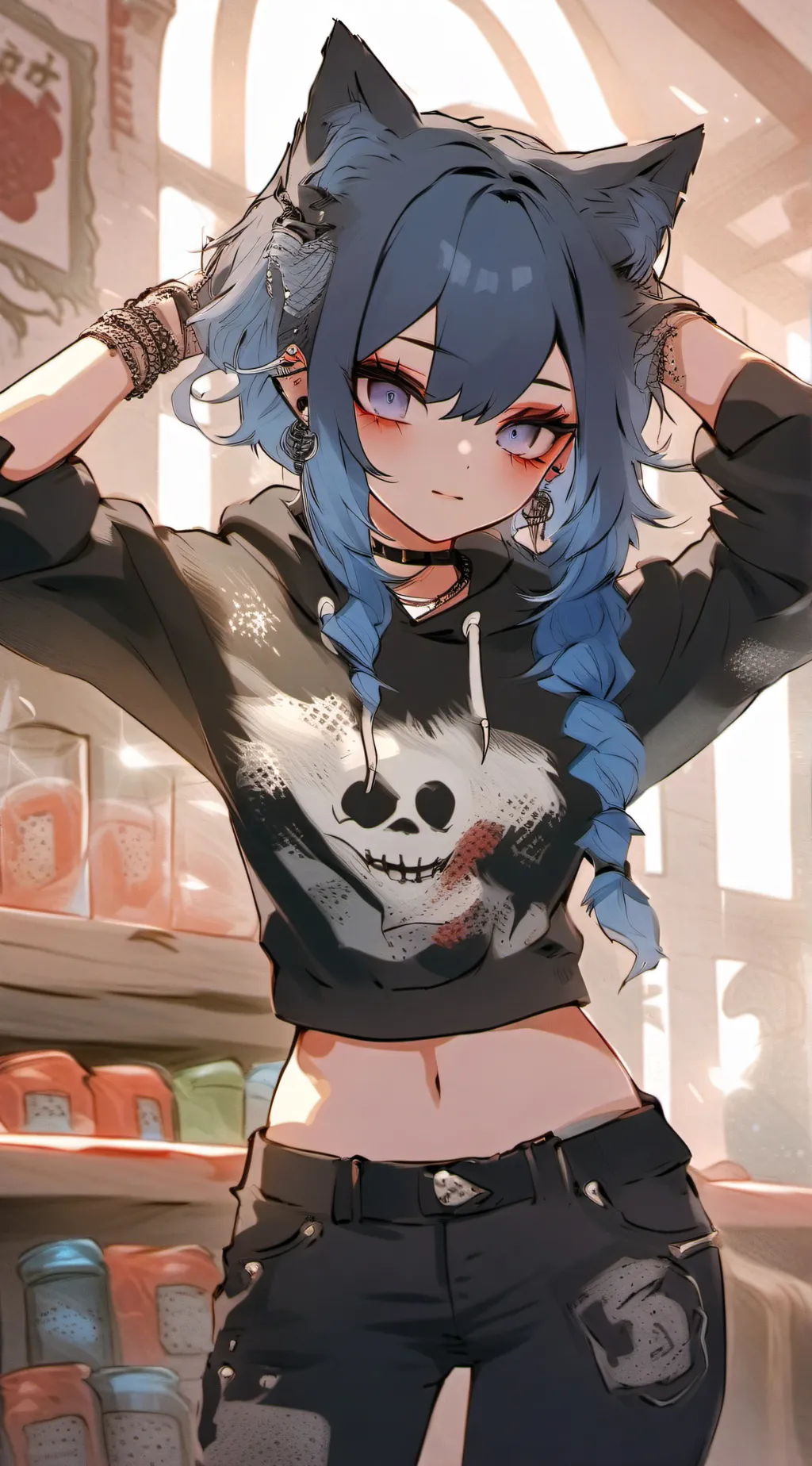 ai character: Mina Nakamono background