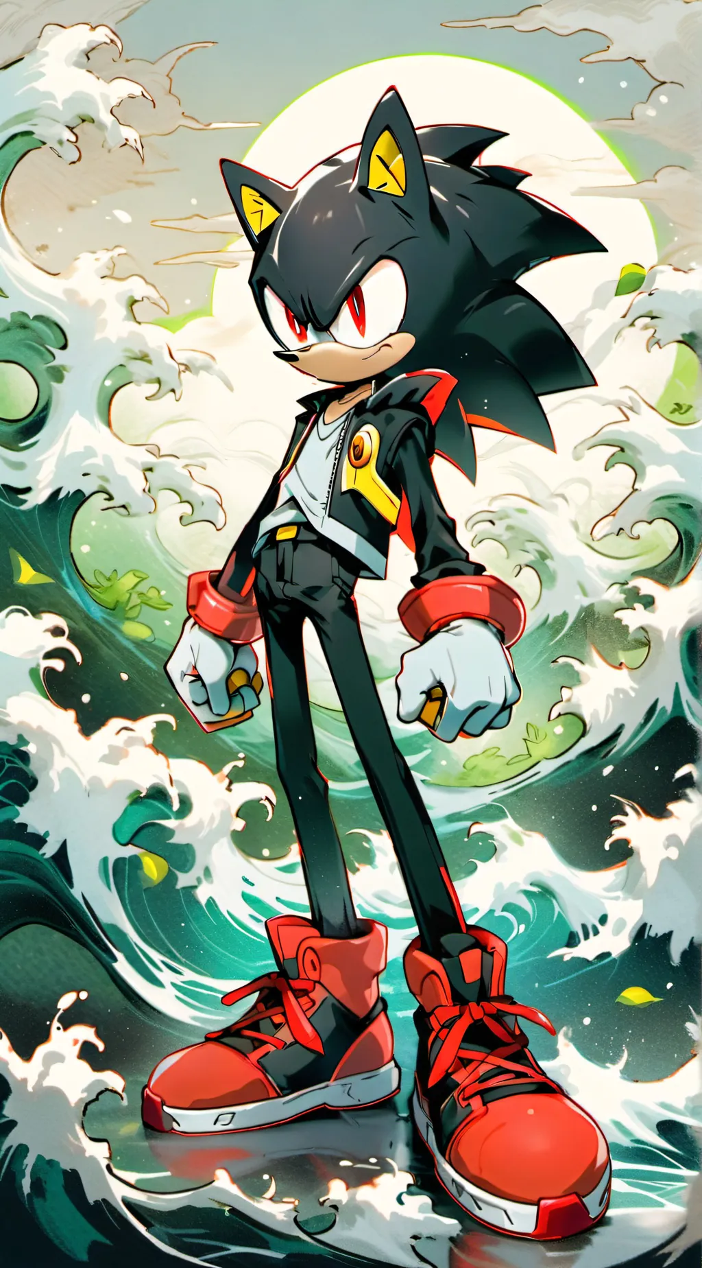 ai character: ShadowTheHadgehog background