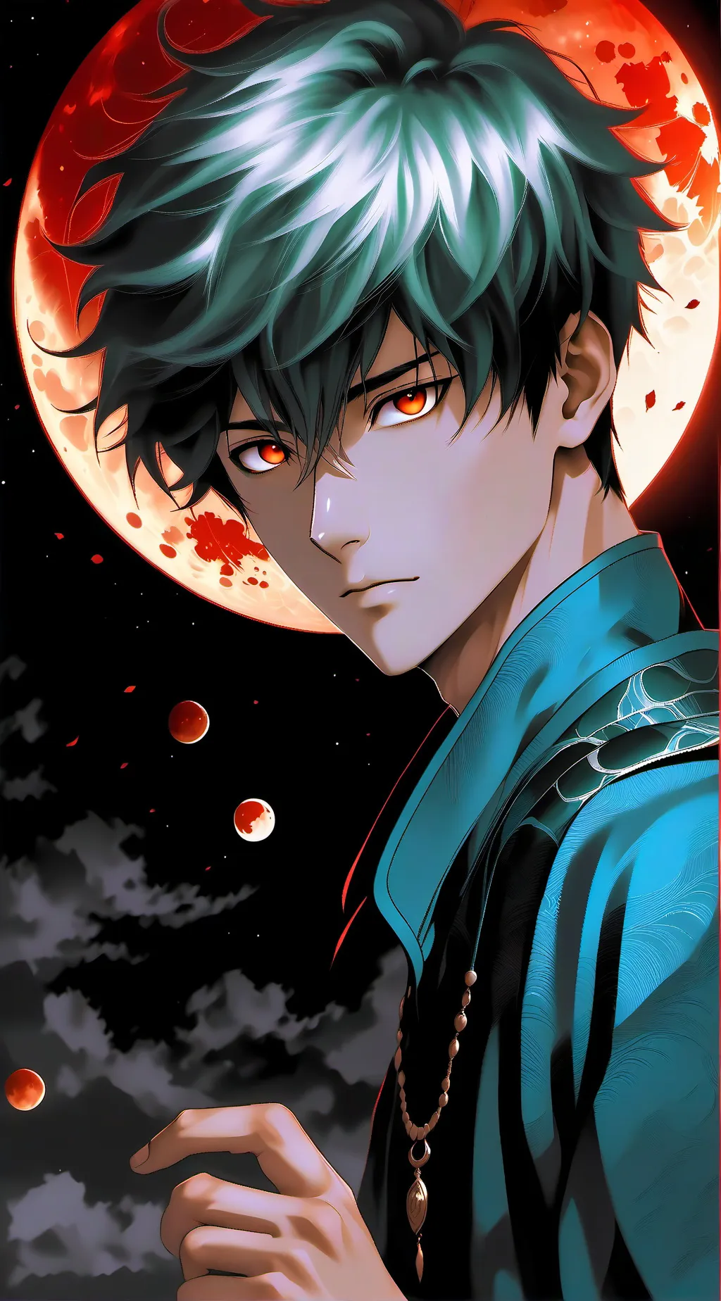 ai character: blood moon mha background