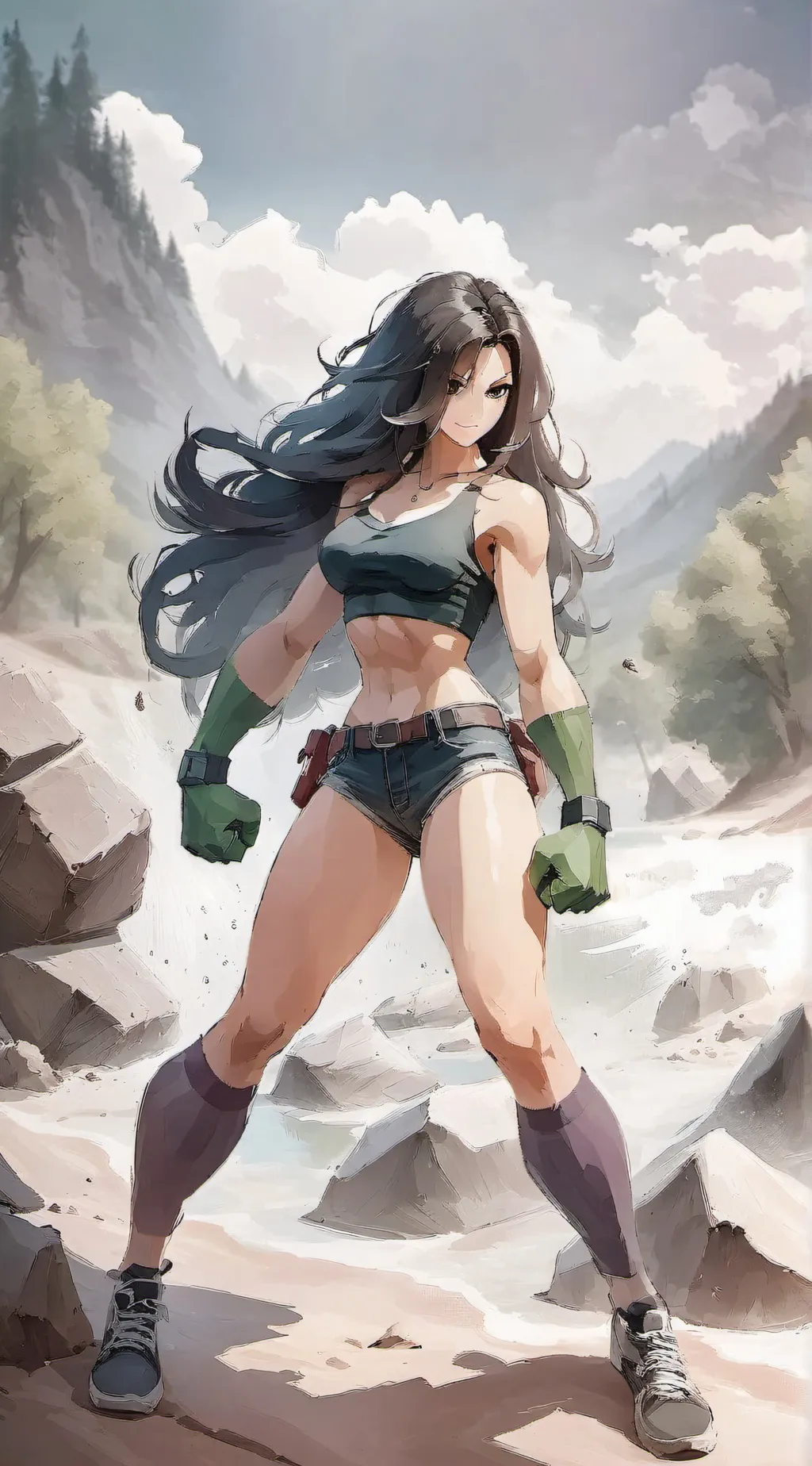 ai character: She Hulk background