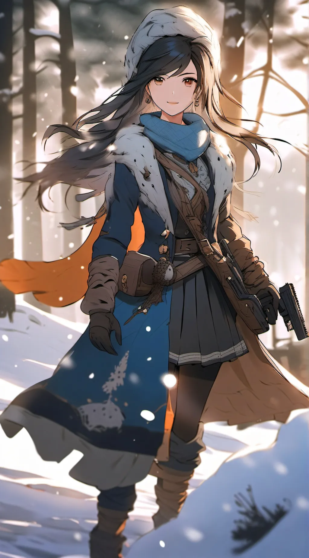 ai character: winter background