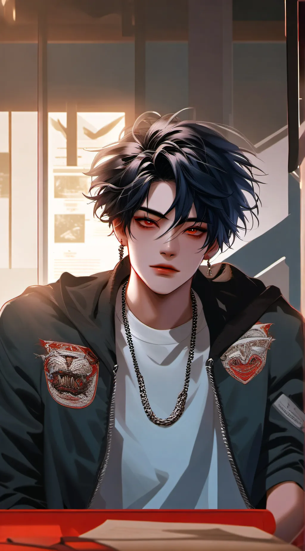 ai character: Rain background