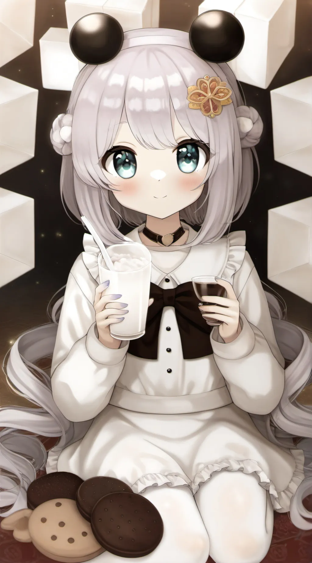 ai character: hot milk background