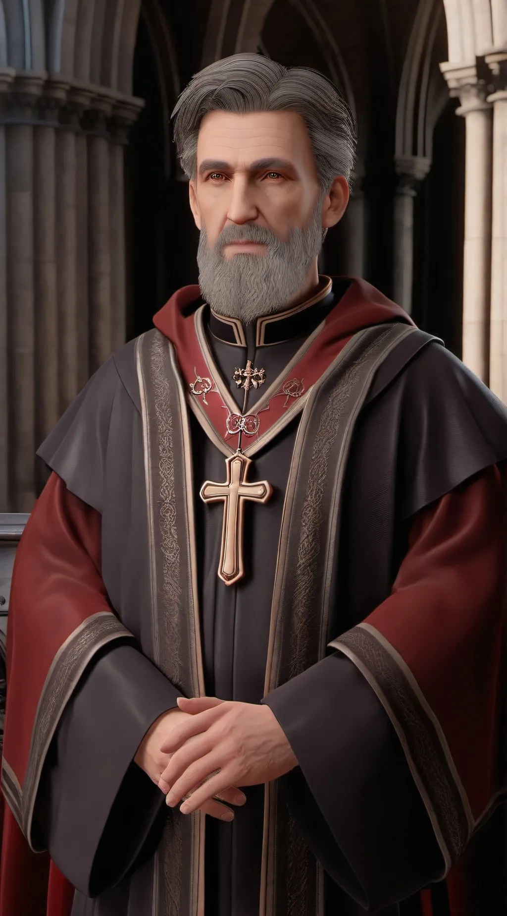 ai character: Arc bishop Falcor background