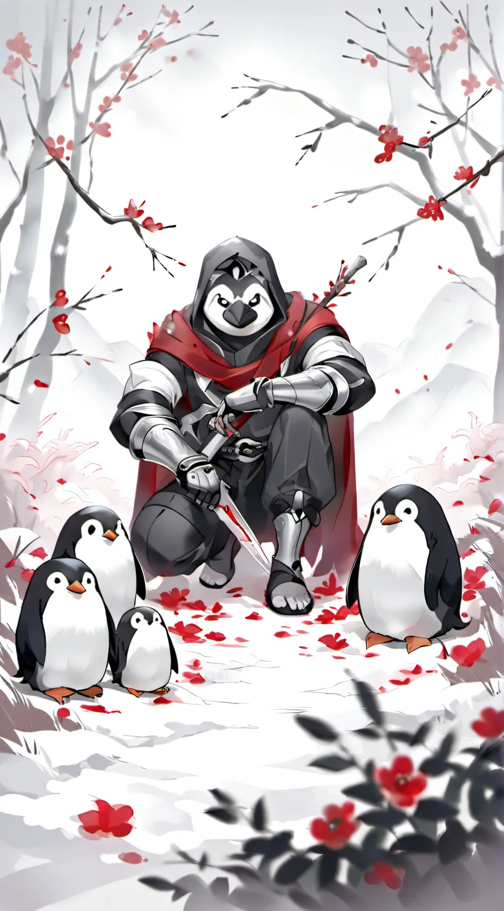 ai character: Master Pen 🐧  background