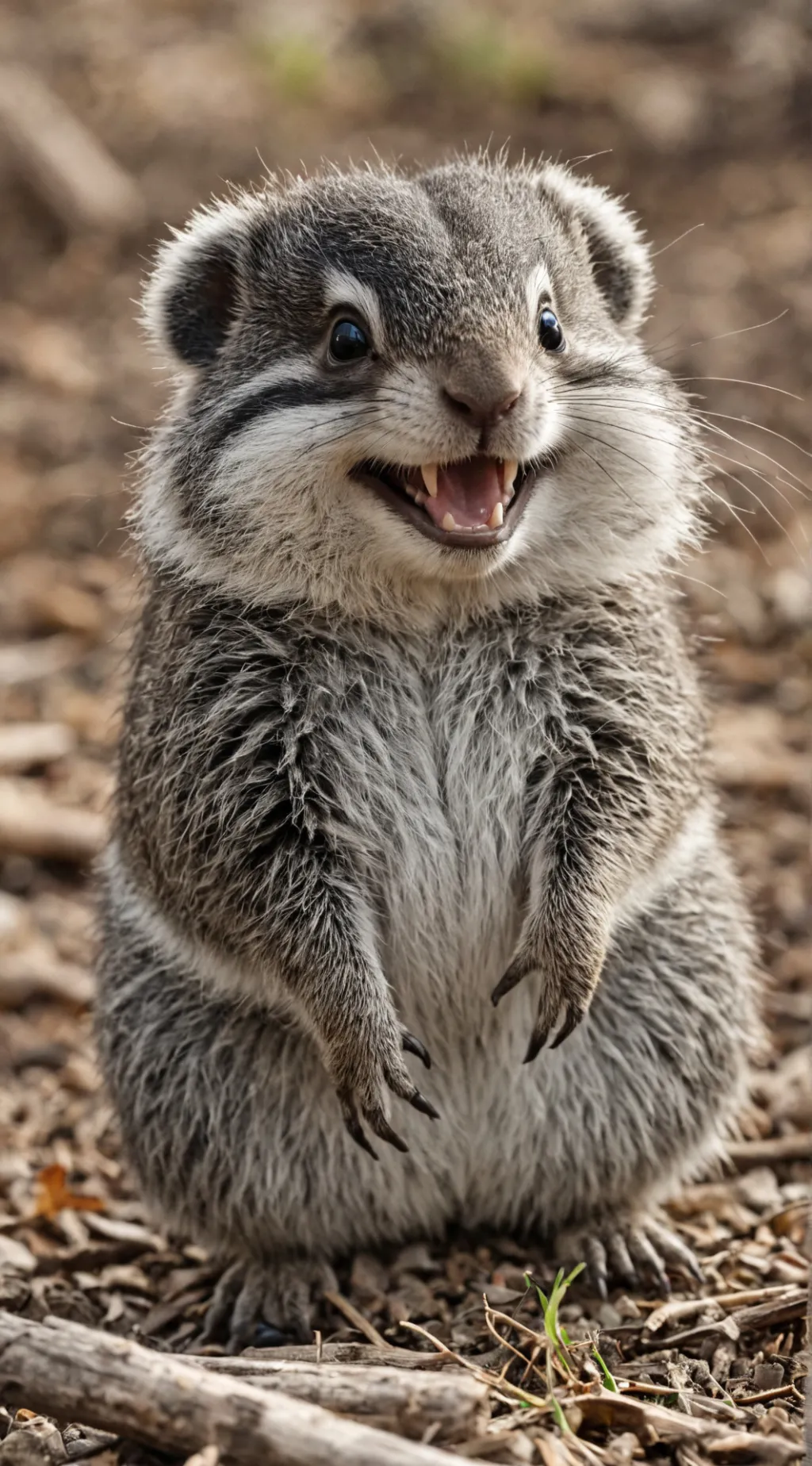 ai character: smiling critters background