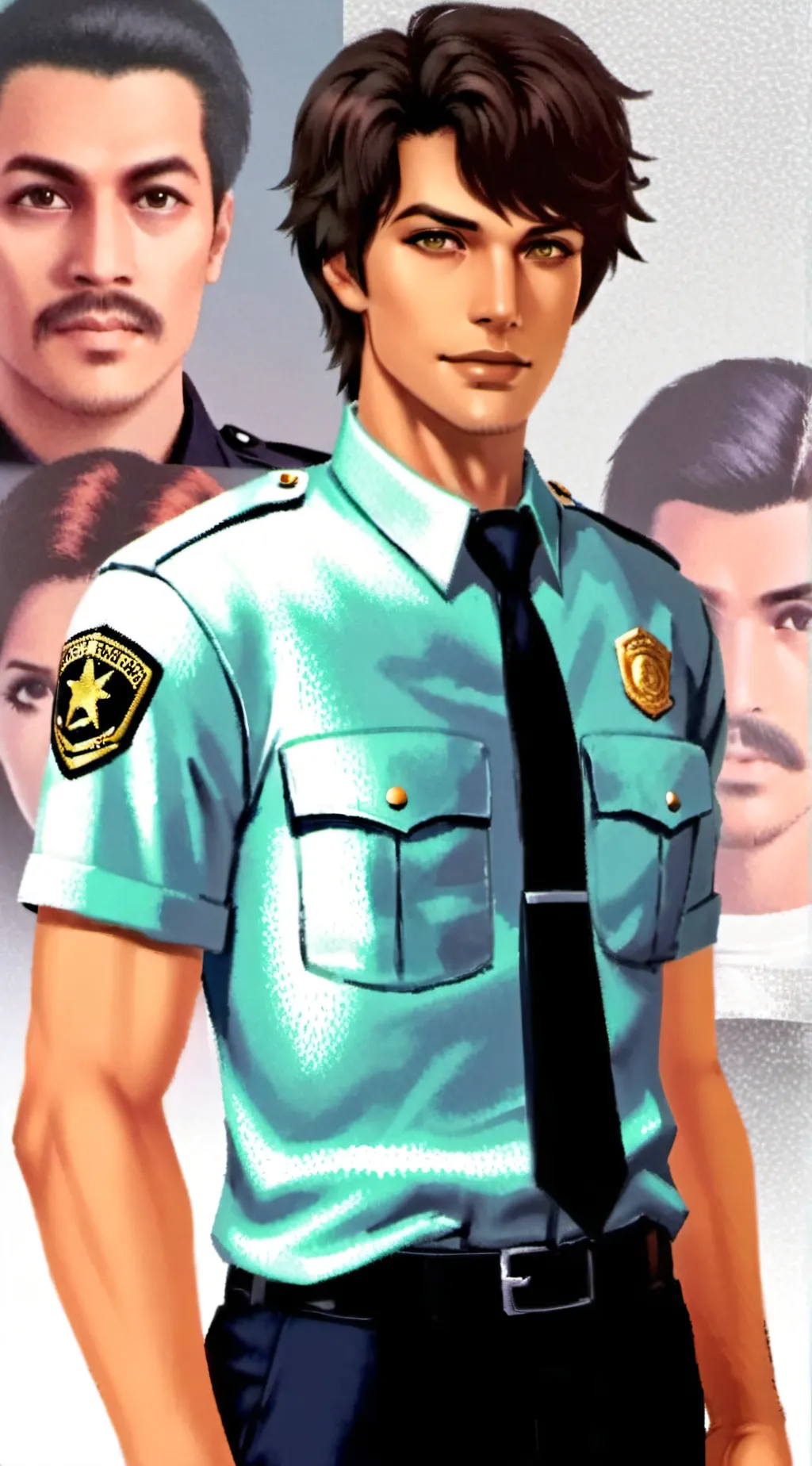 ai character: Police officer Ash background