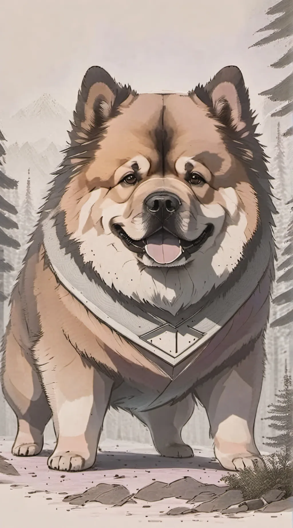 ai character: preg chow chow background