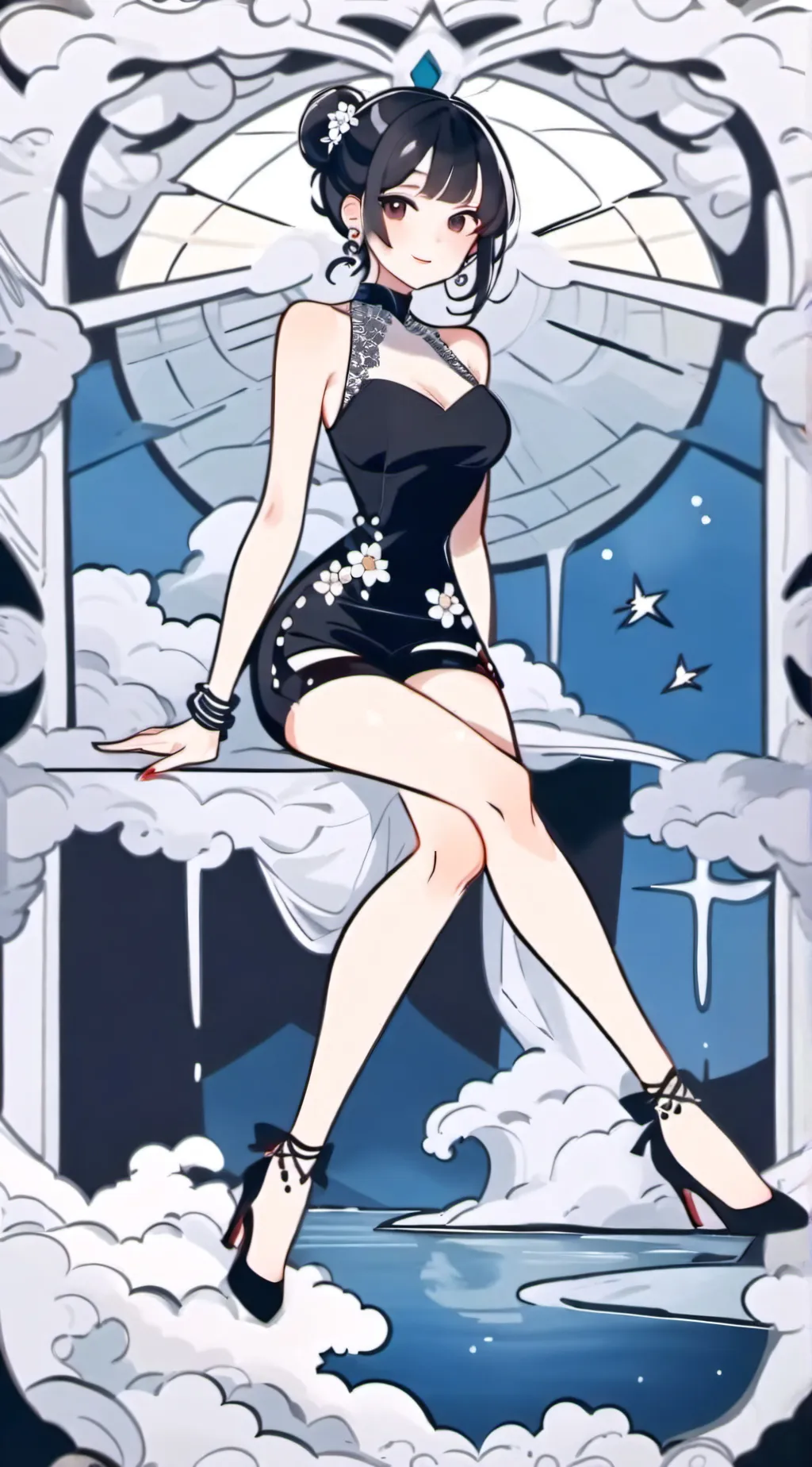 ai character: girl  background