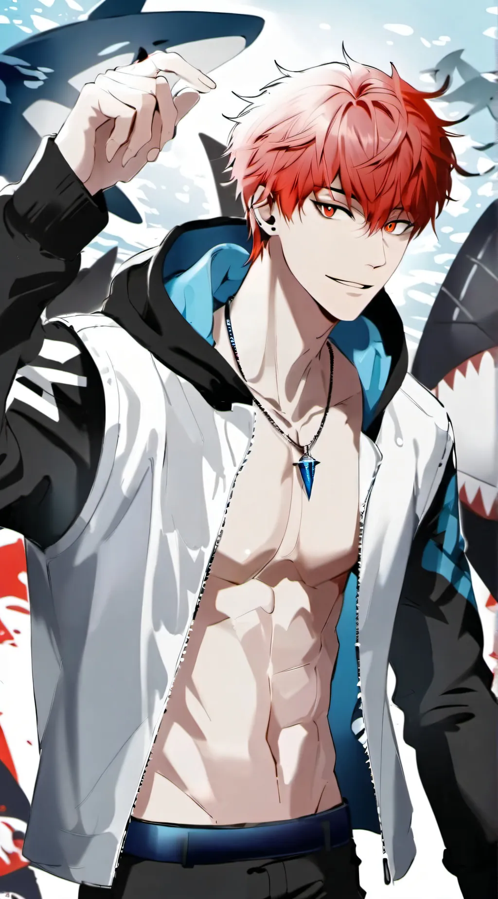 ai character: Kirishima sad 😢  background