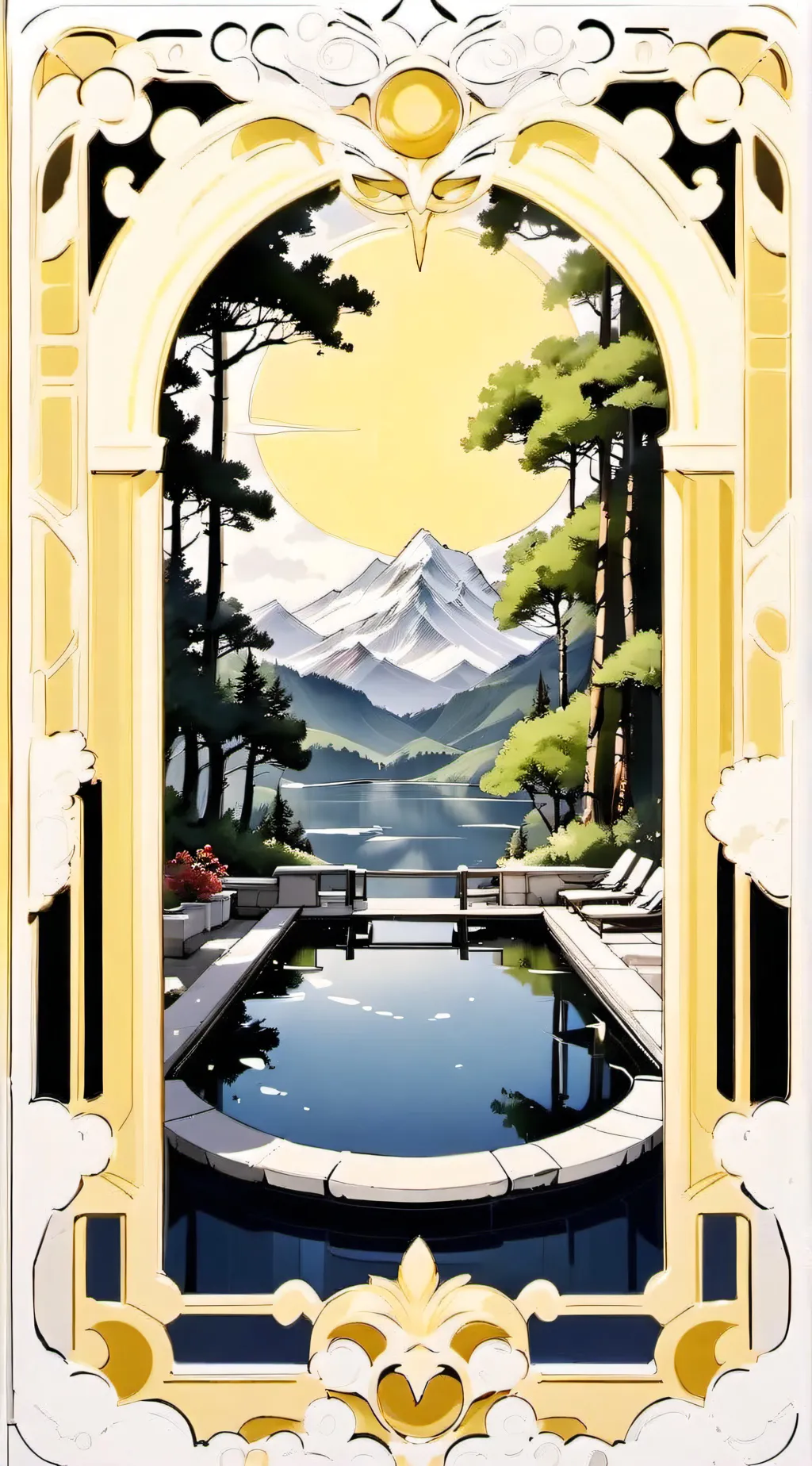 ai character: FPE at the pool background