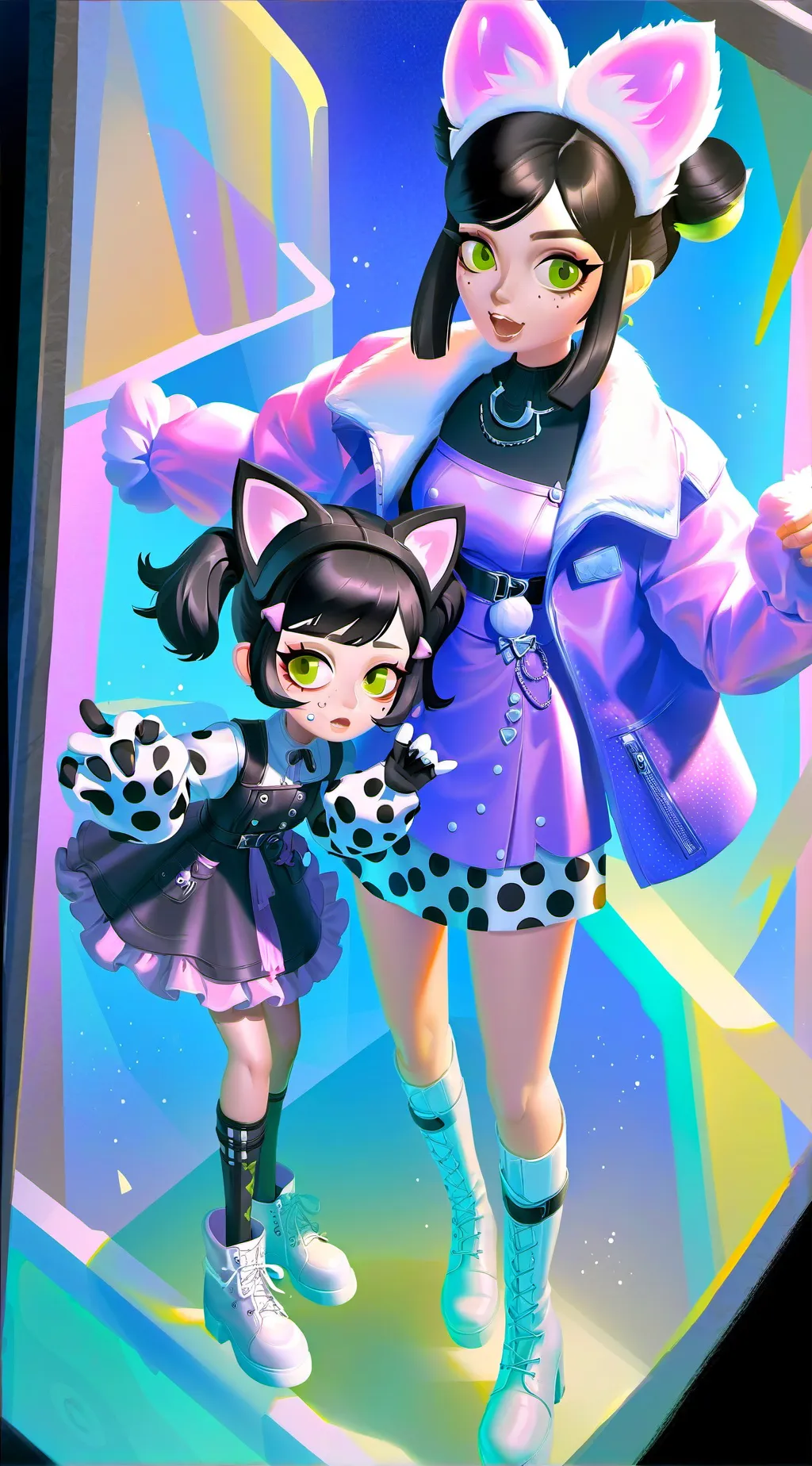 ai character: moonlight background