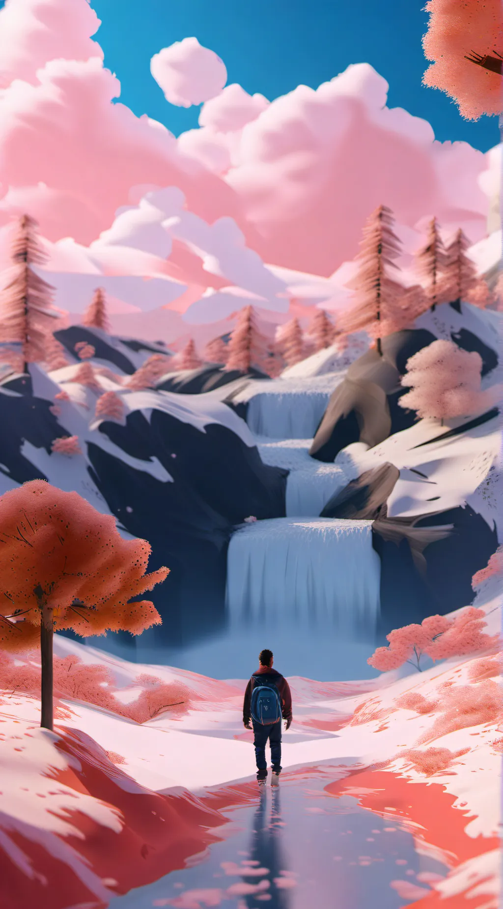 ai character: SC beach day! background