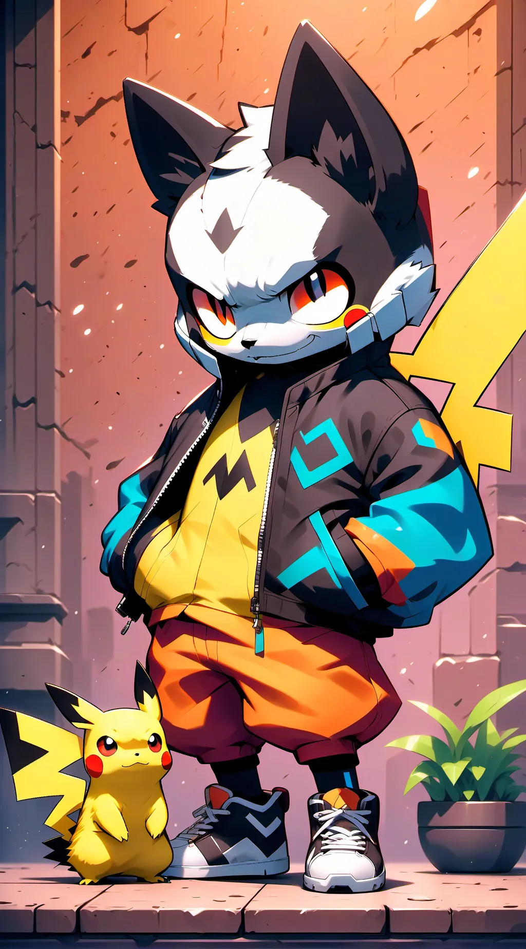 ai character: Denki Kaminari  background