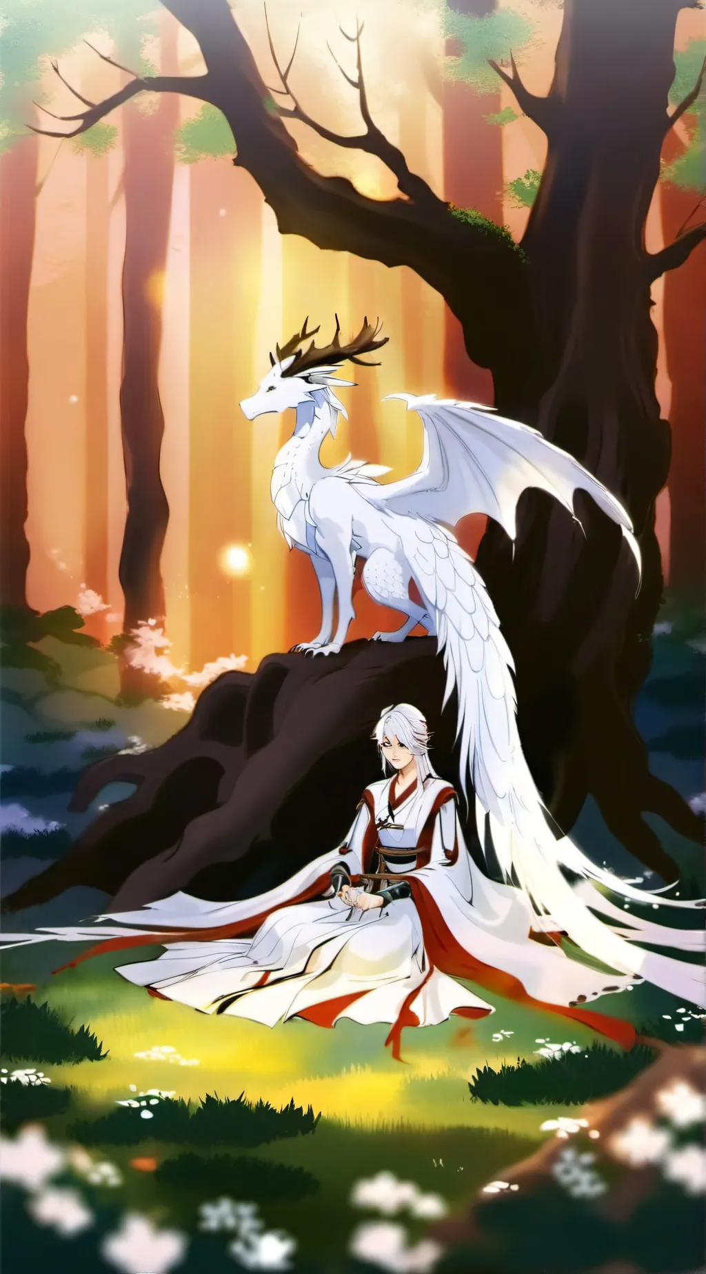 ai character: light dragon background