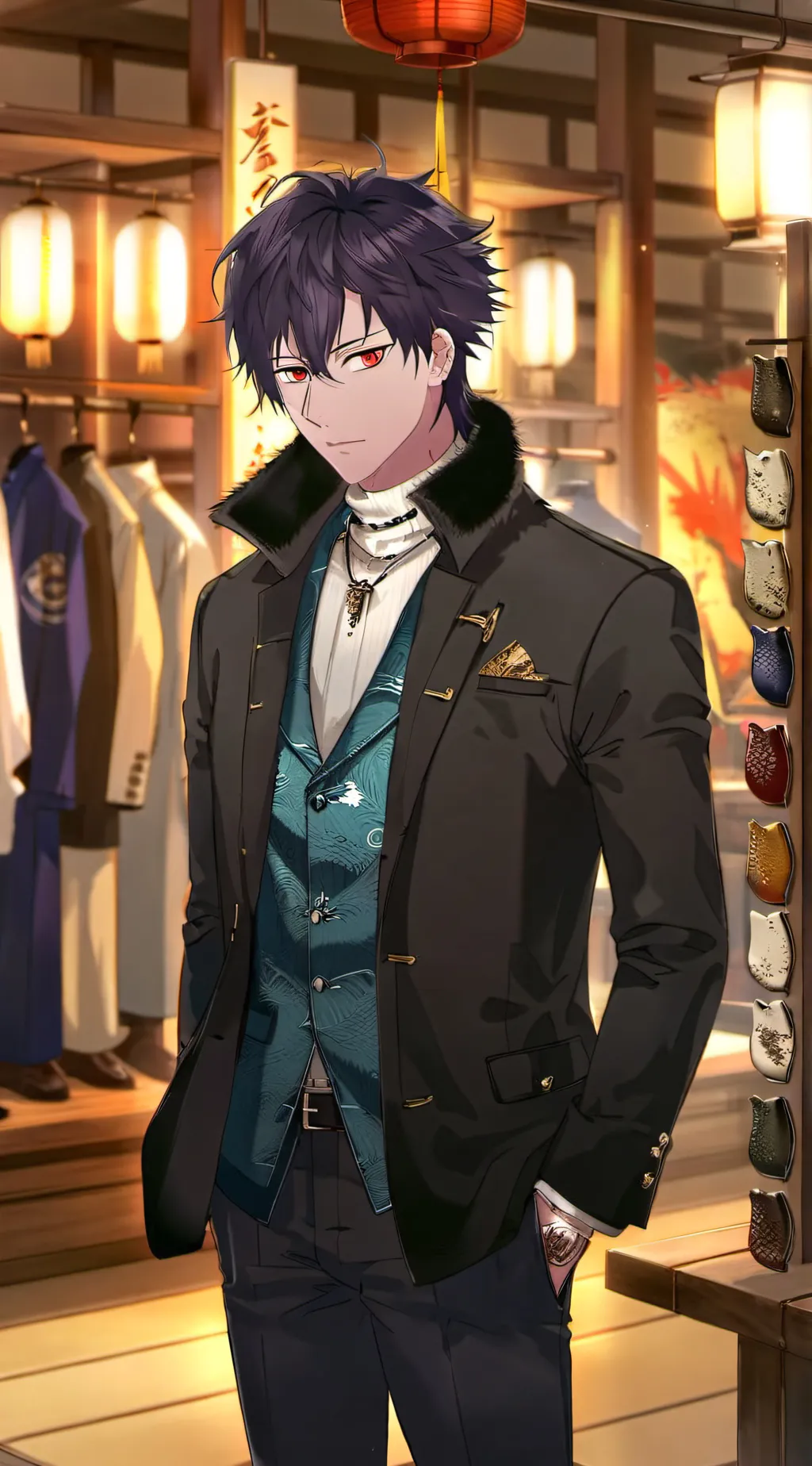 ai character: Rich school BL background