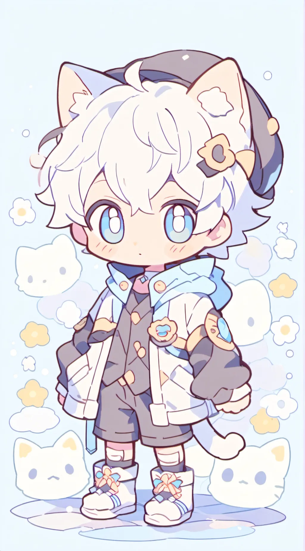 ai character: Cat boy background