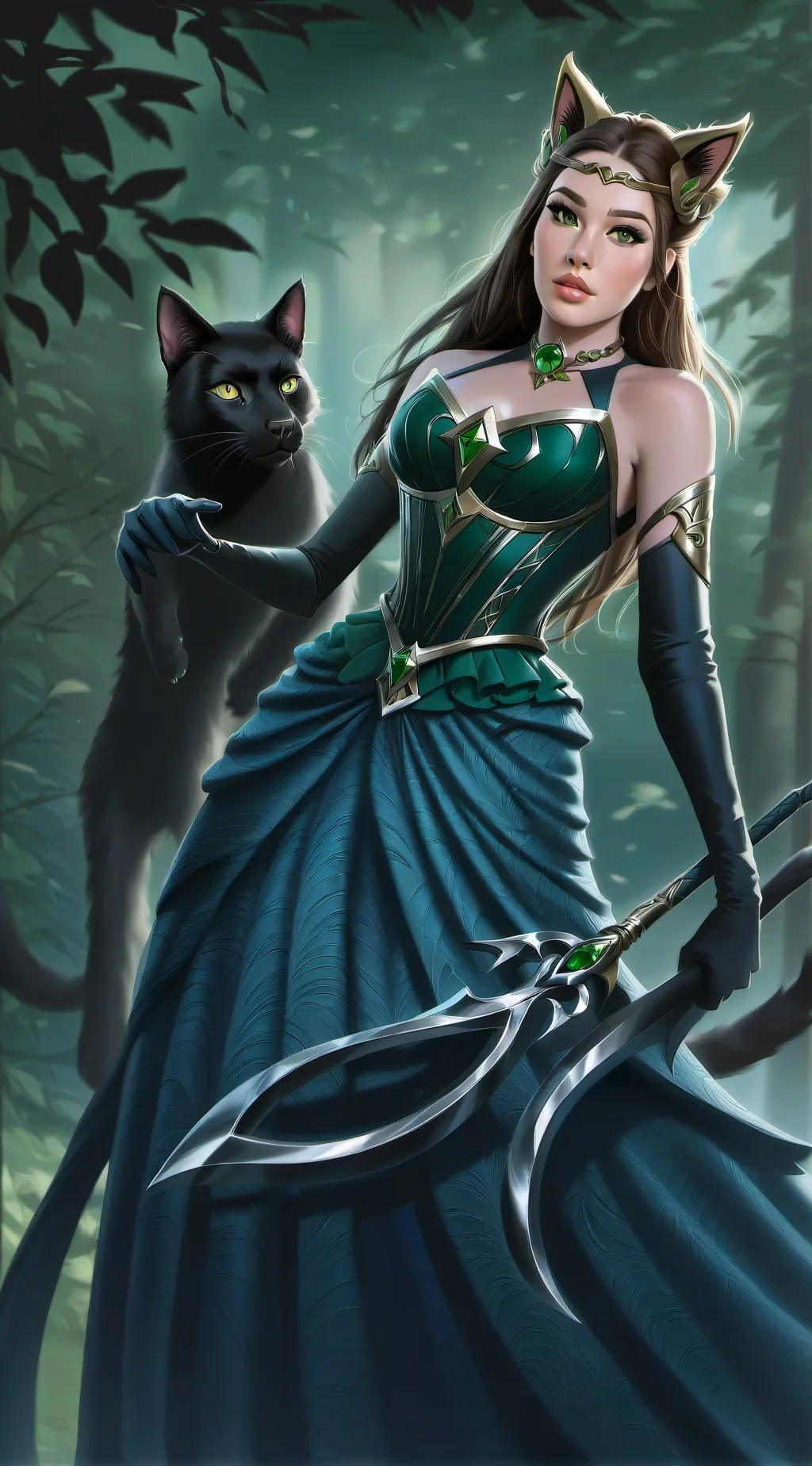 ai character: catwomen background