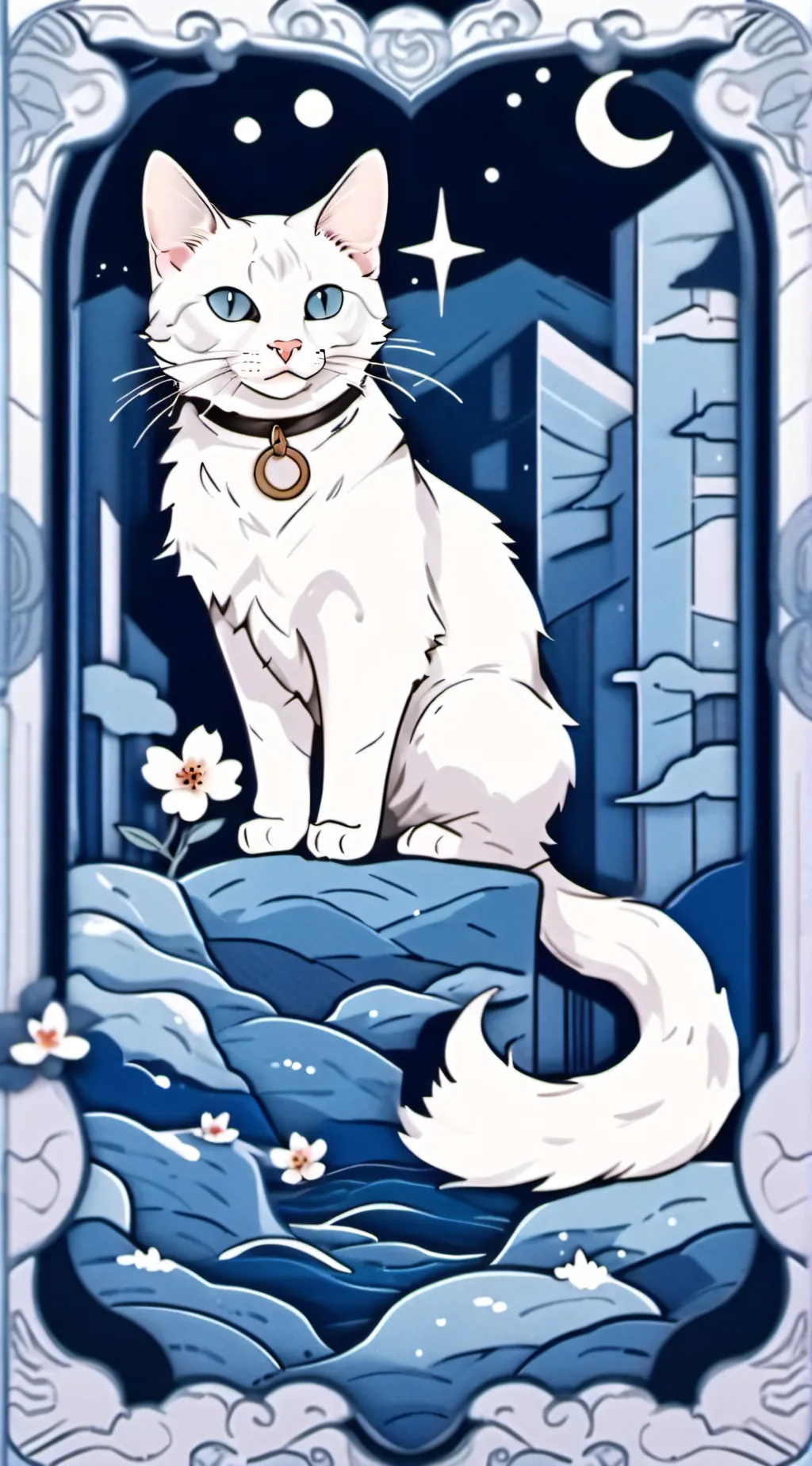 ai character: mitty the cat!  background