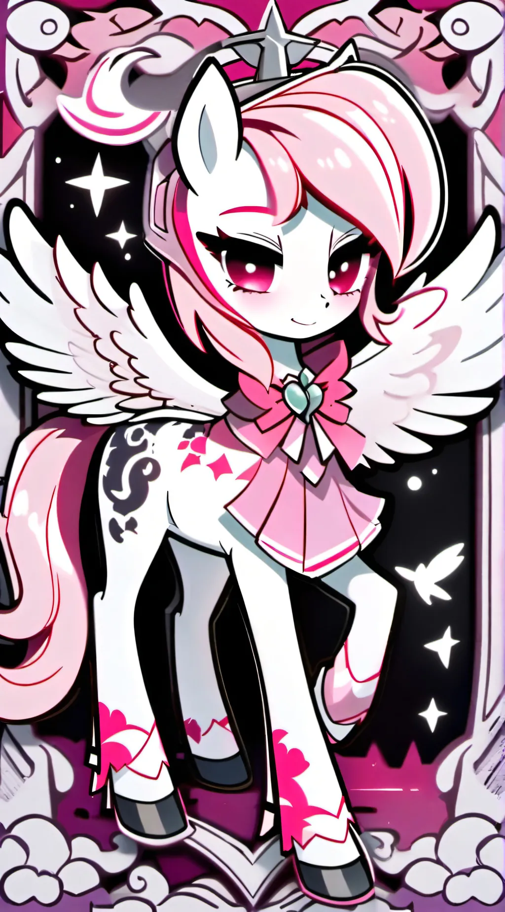 ai character: twilight pink background