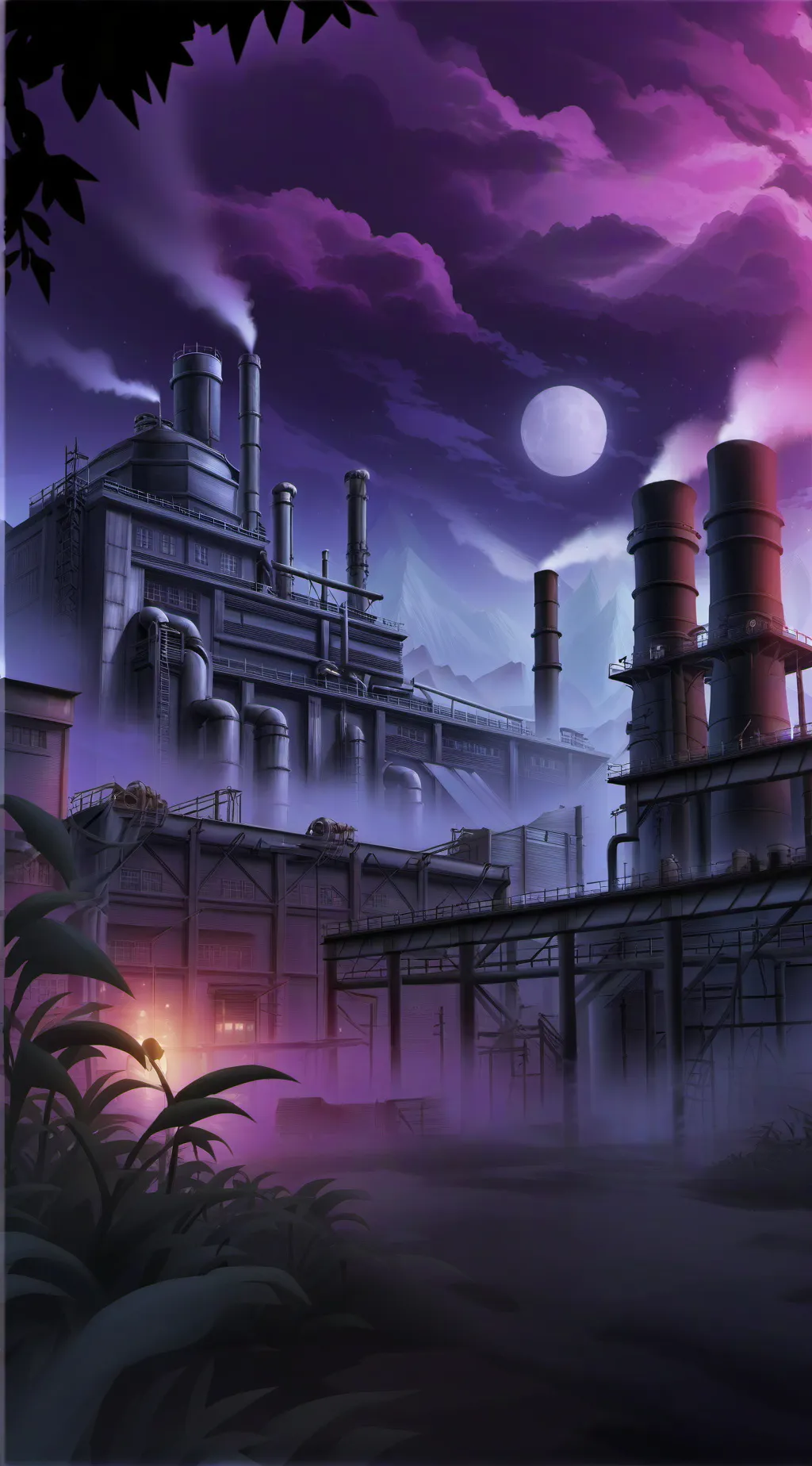 ai character: abandoned factory  background