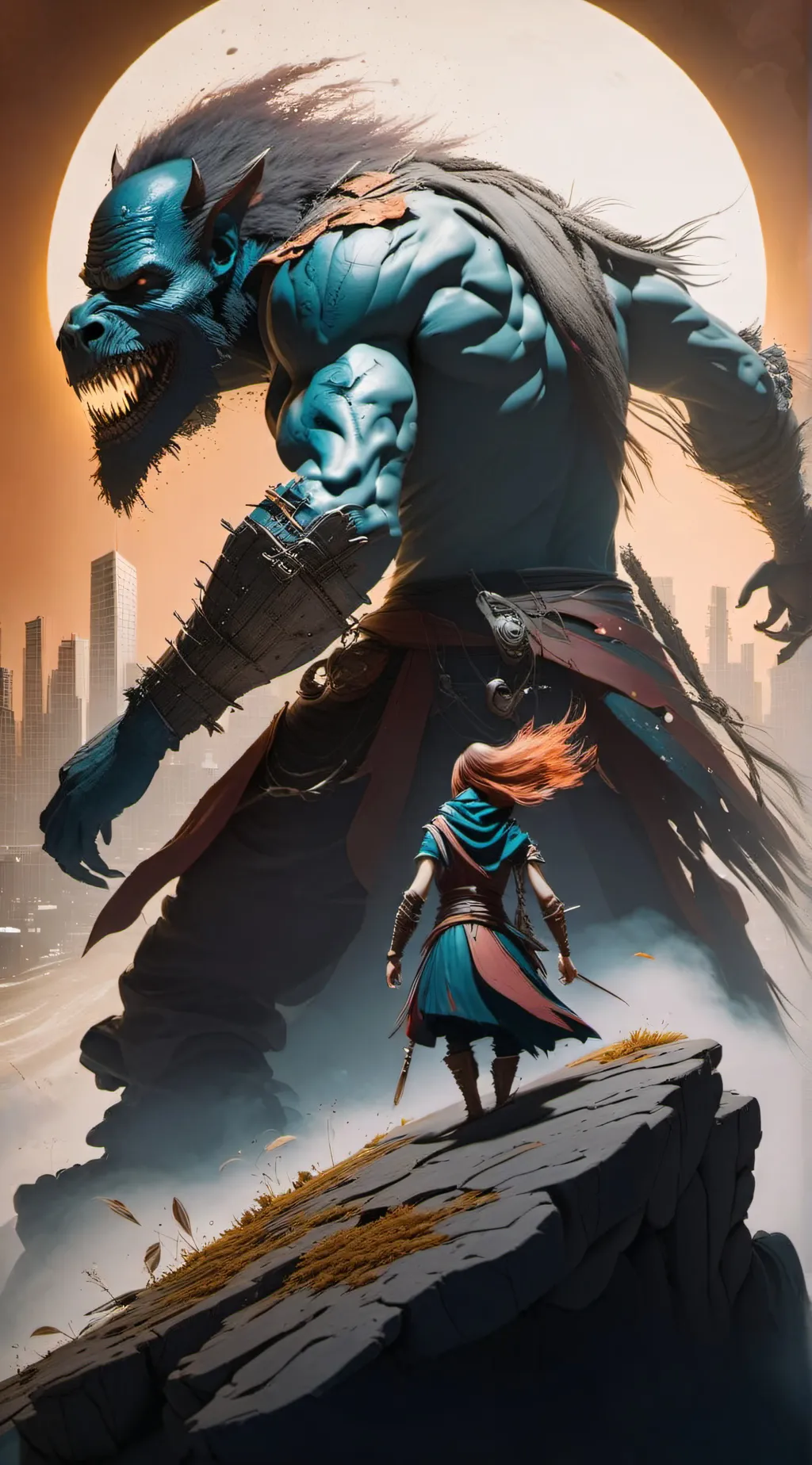 ai character: hero girl? background