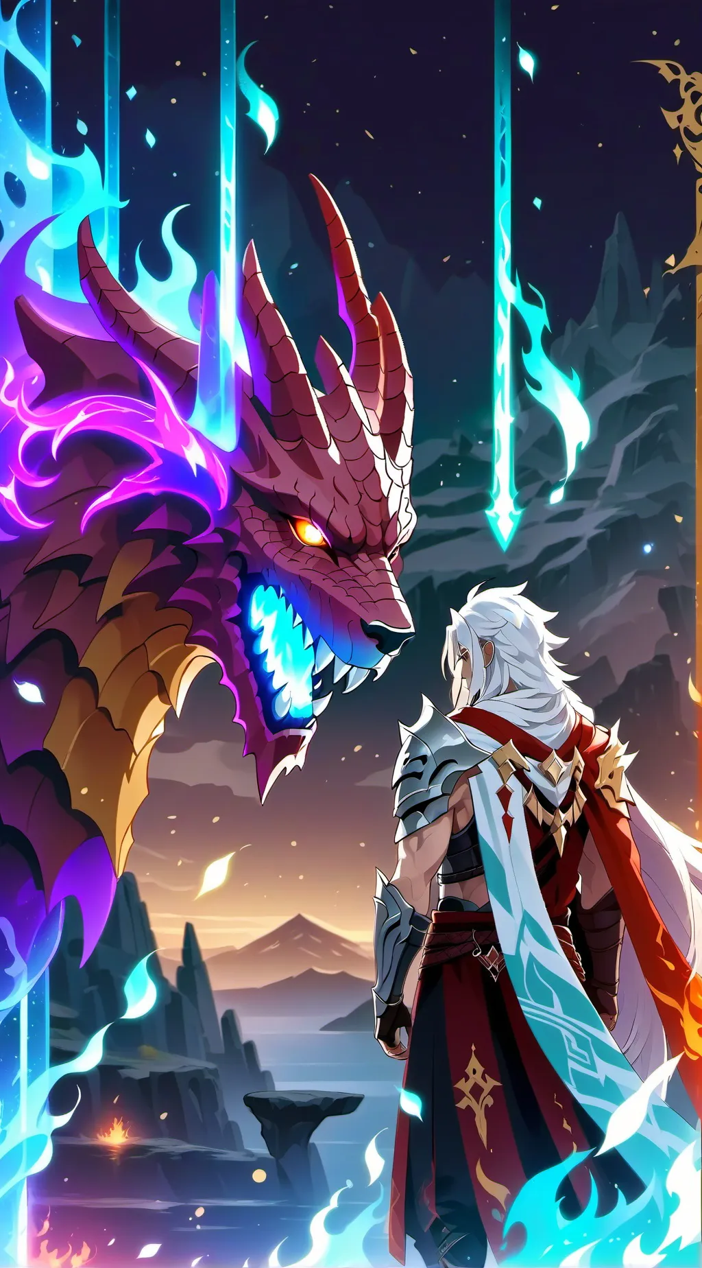 ai character: fire night  background