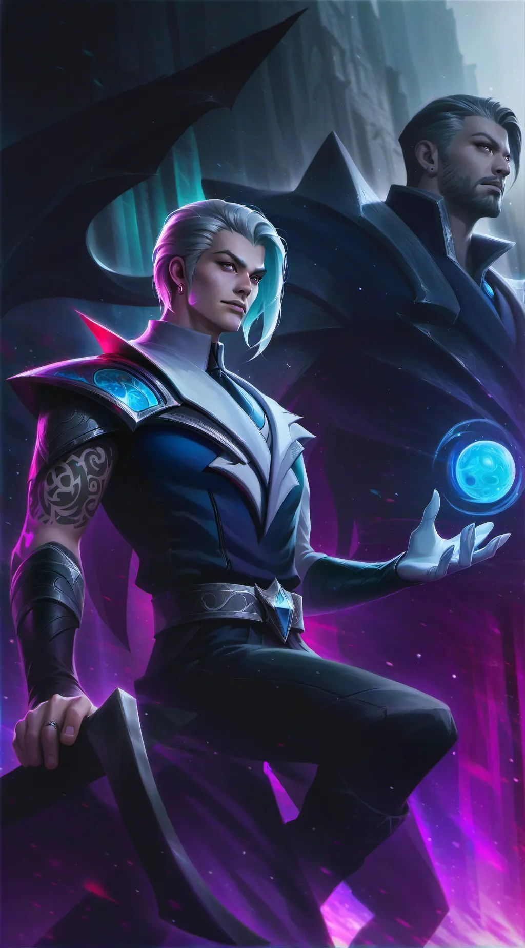 ai character: Erick & Darmold background