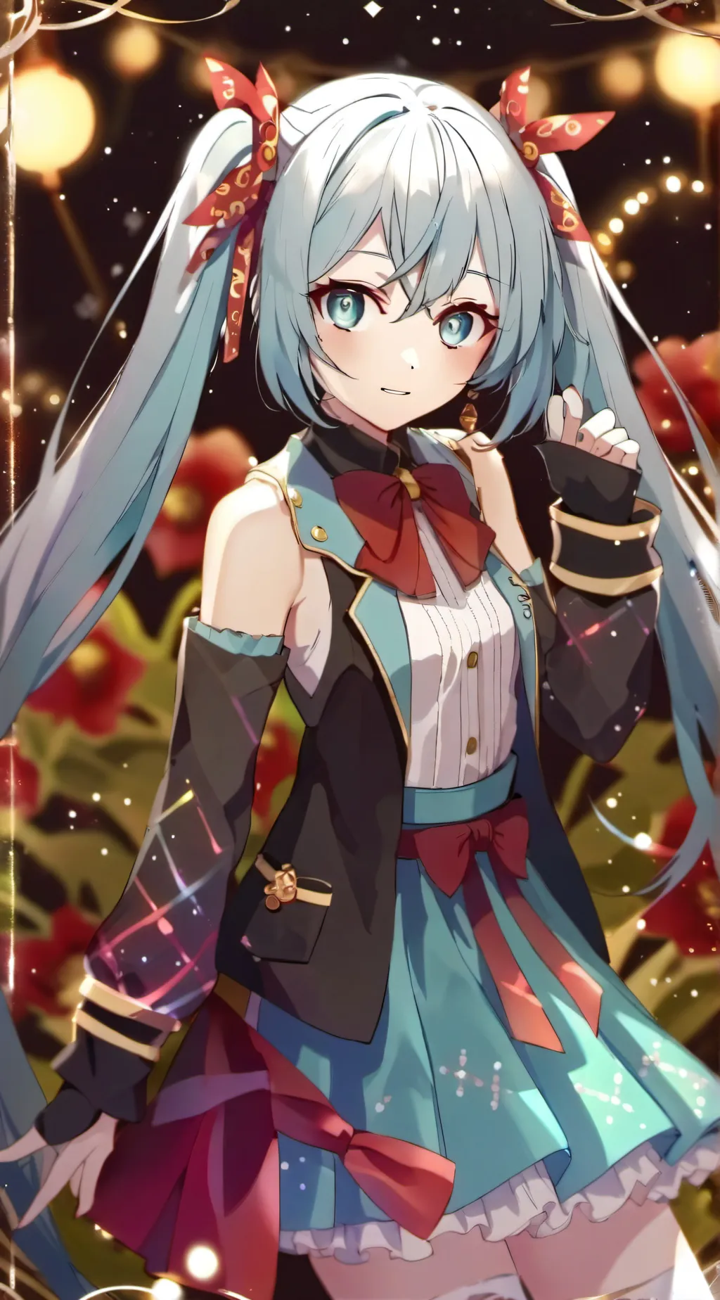 ai character: MIKU !!!!! 🥬🧃 background