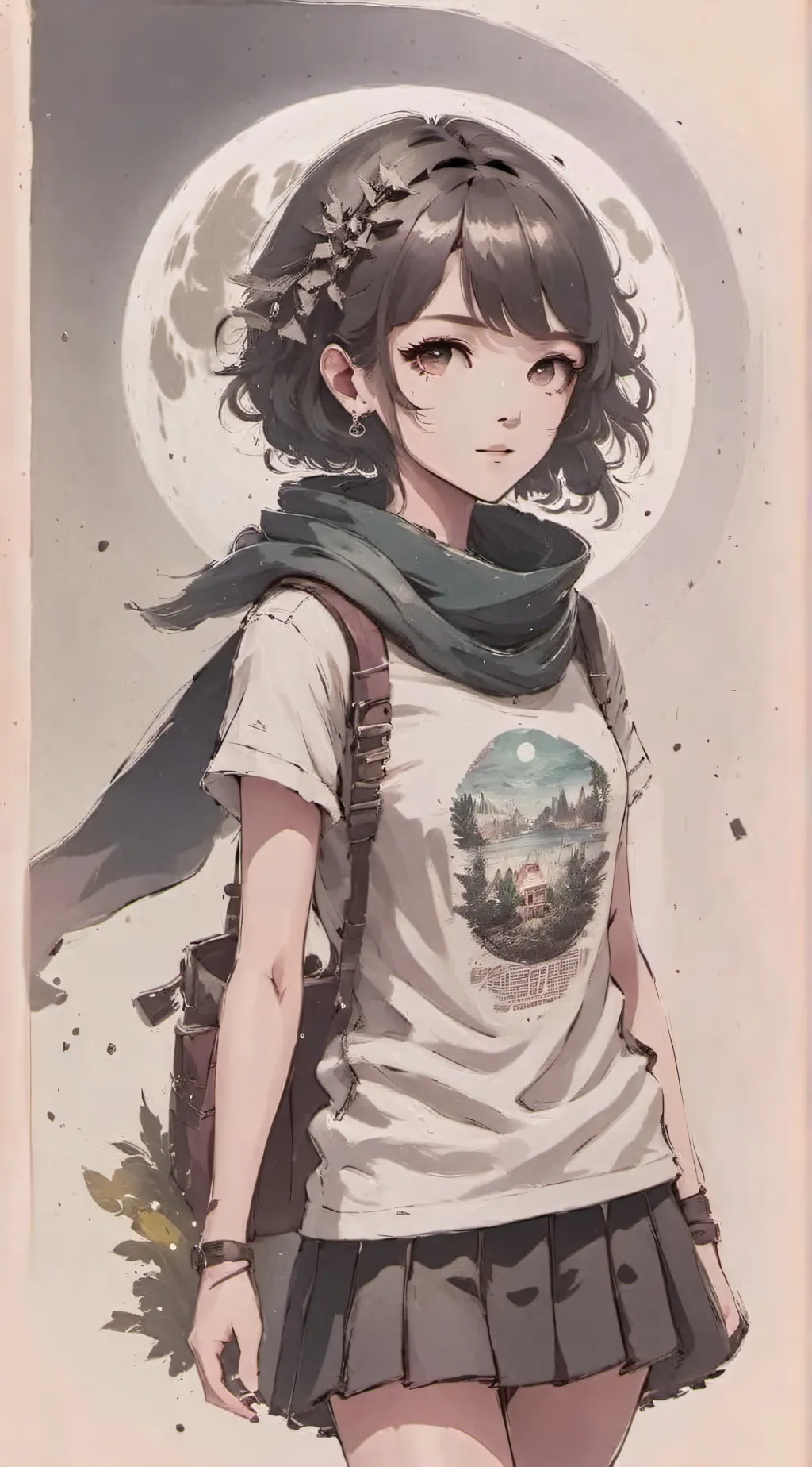 ai character: the moon background