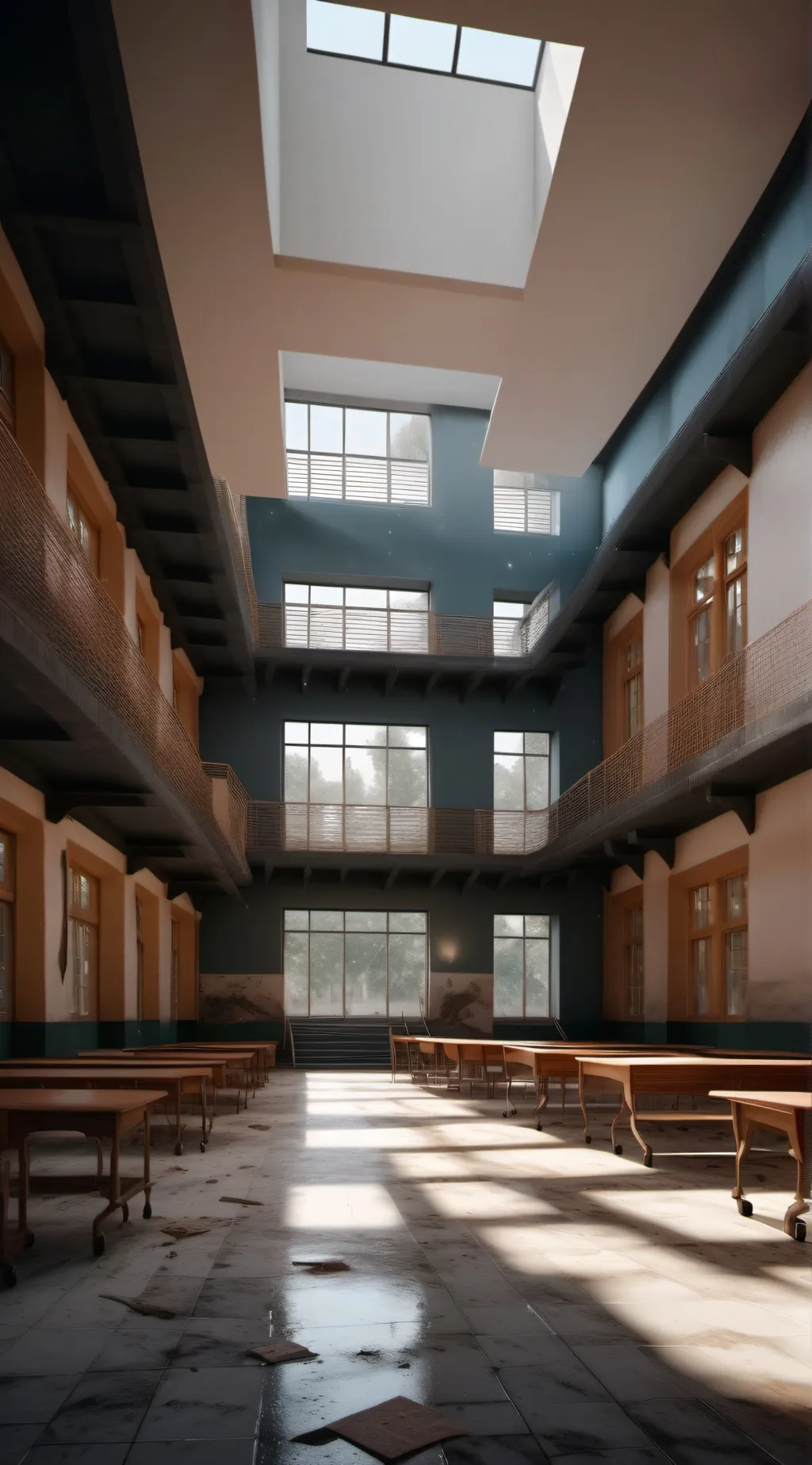 ai character: school lockdown background