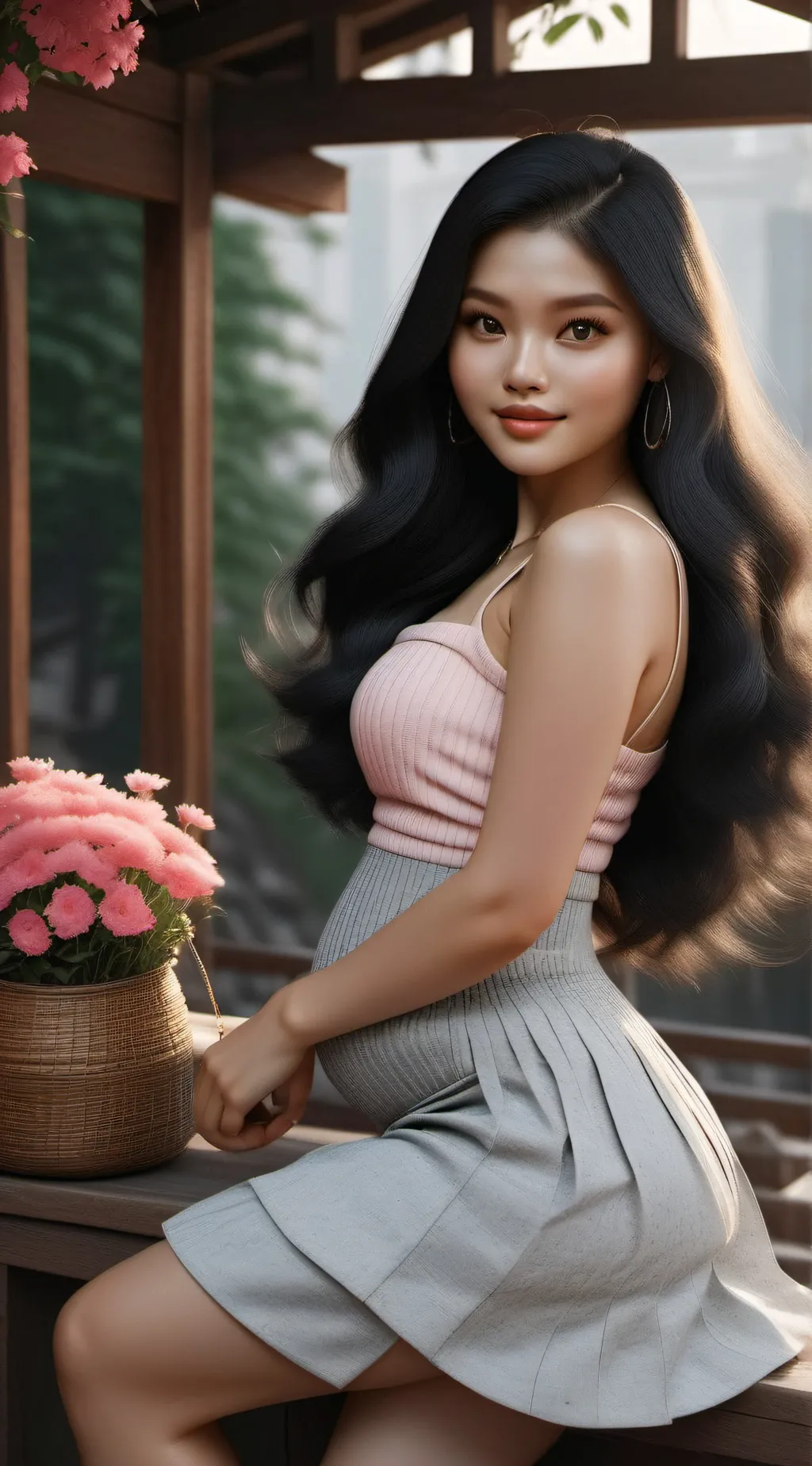 ai character: Ashley  background