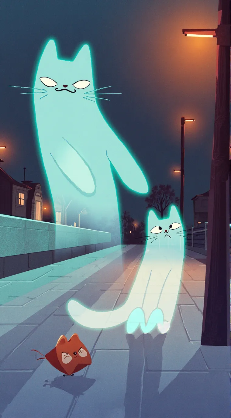 ai character: Ghost cat background
