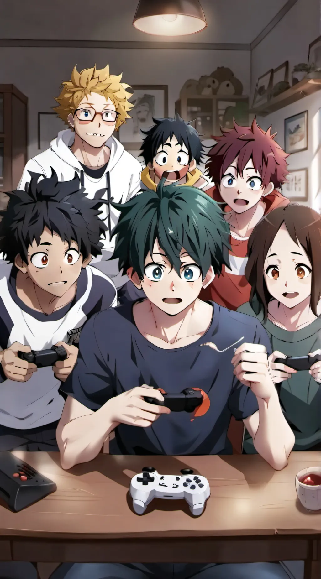 ai character: Mha sleepover background