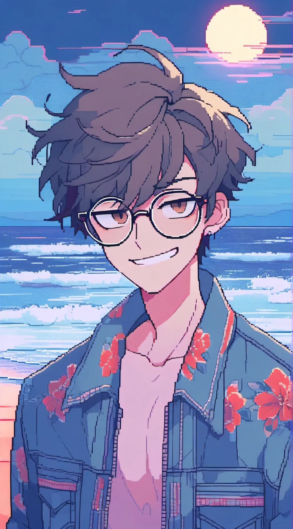 ai character: HH beach trip background
