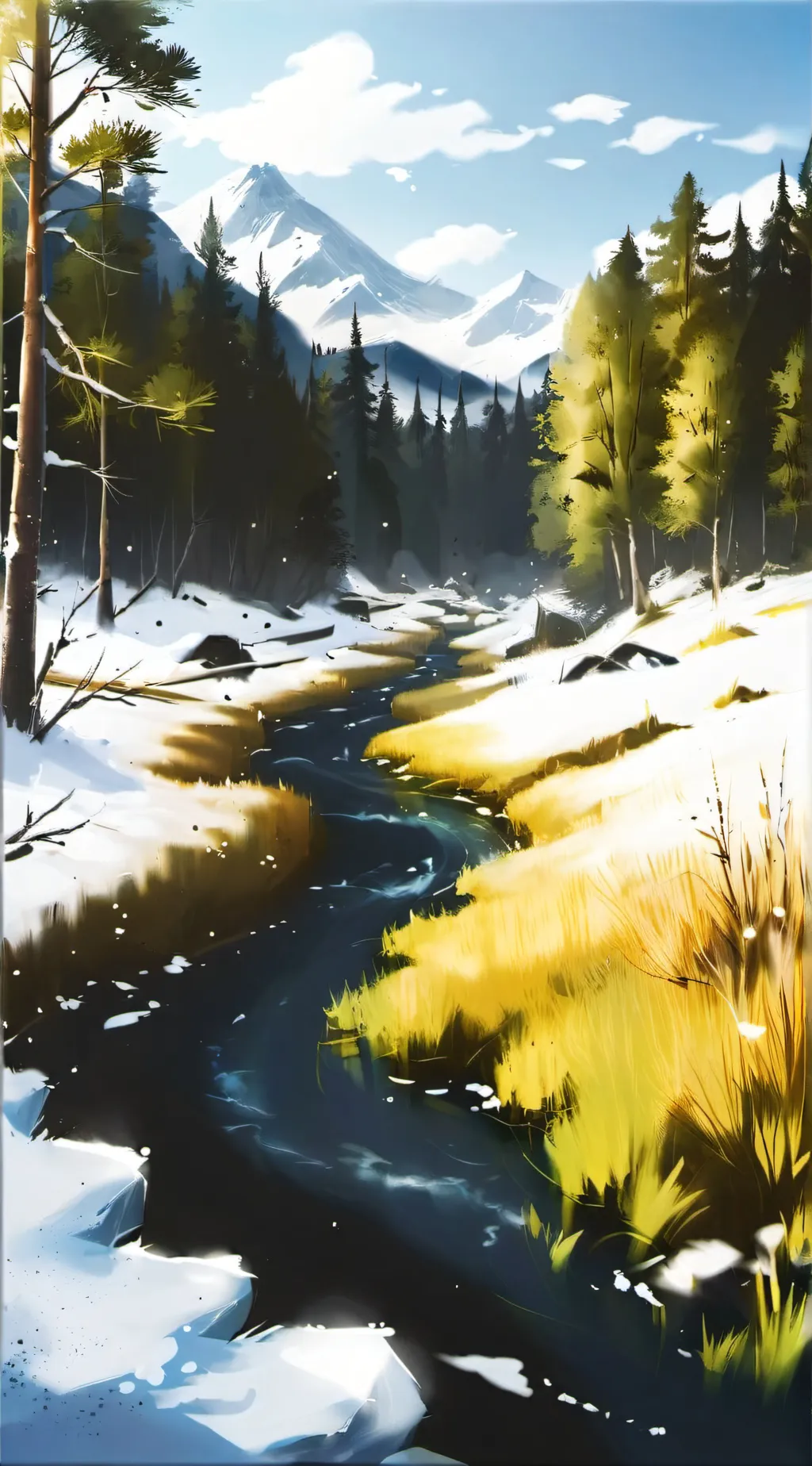 ai character: Snowy Hike background