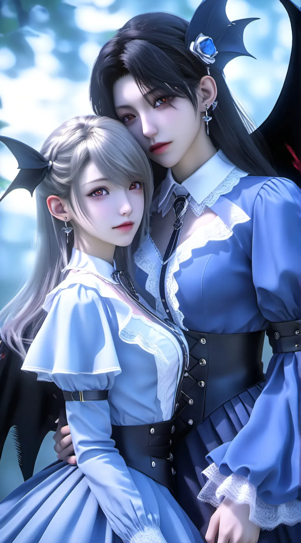 ai character: Emily love Rain background